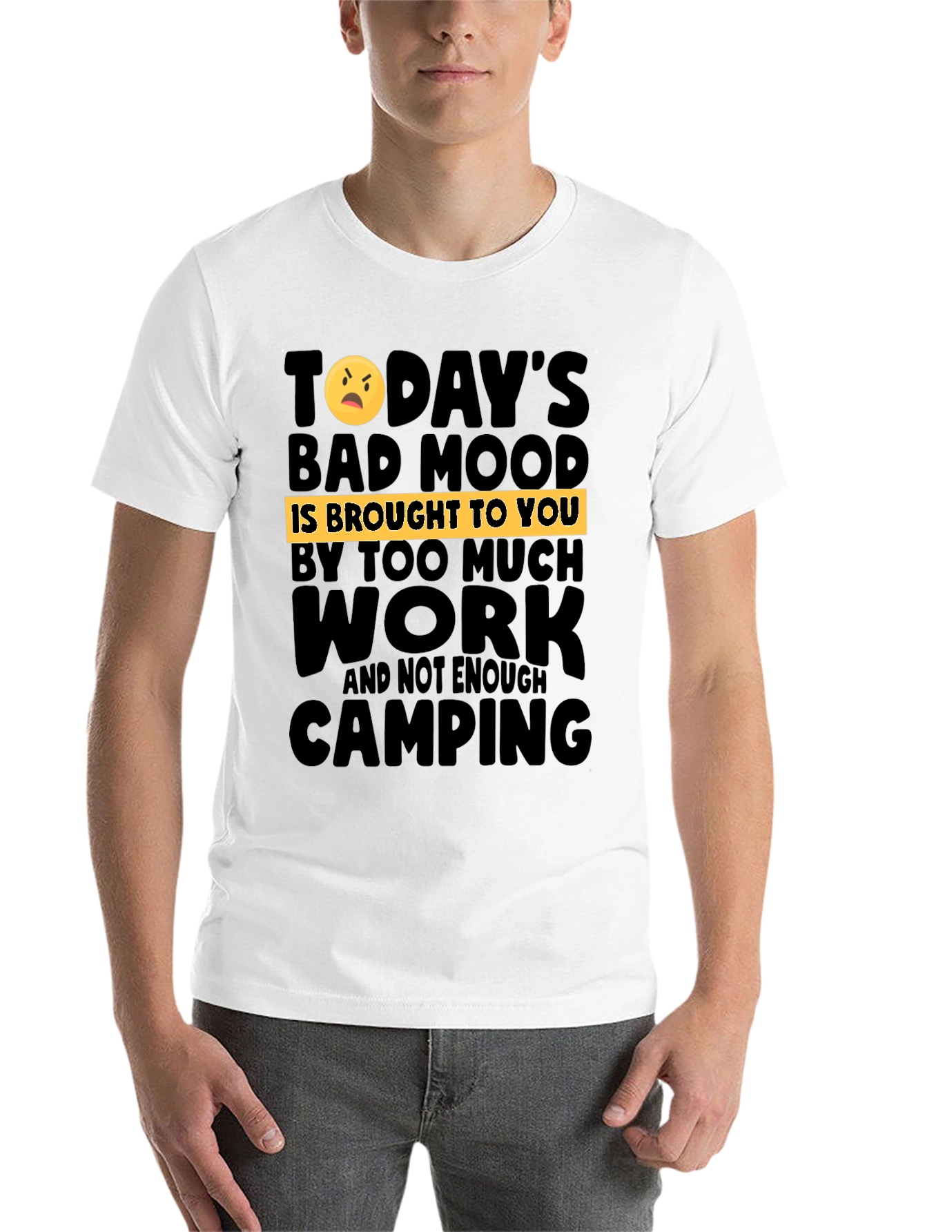 Black Humorous Camping & Work T-Shirt view 14