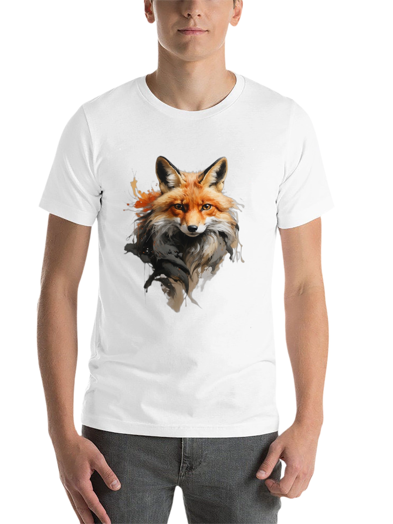 Black Fox Graphic T-Shirt: Stylish Animal Print Tee view 14