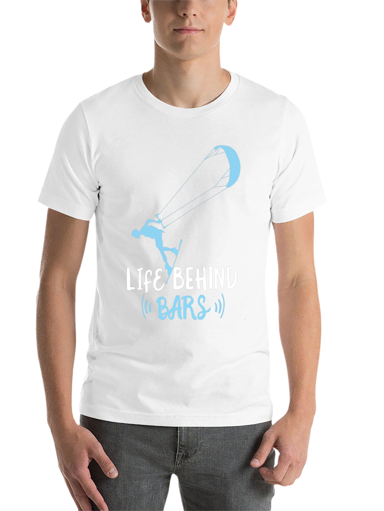 Black Life Behind Bars Kitesurfing T-Shirt - Cool Design view 14
