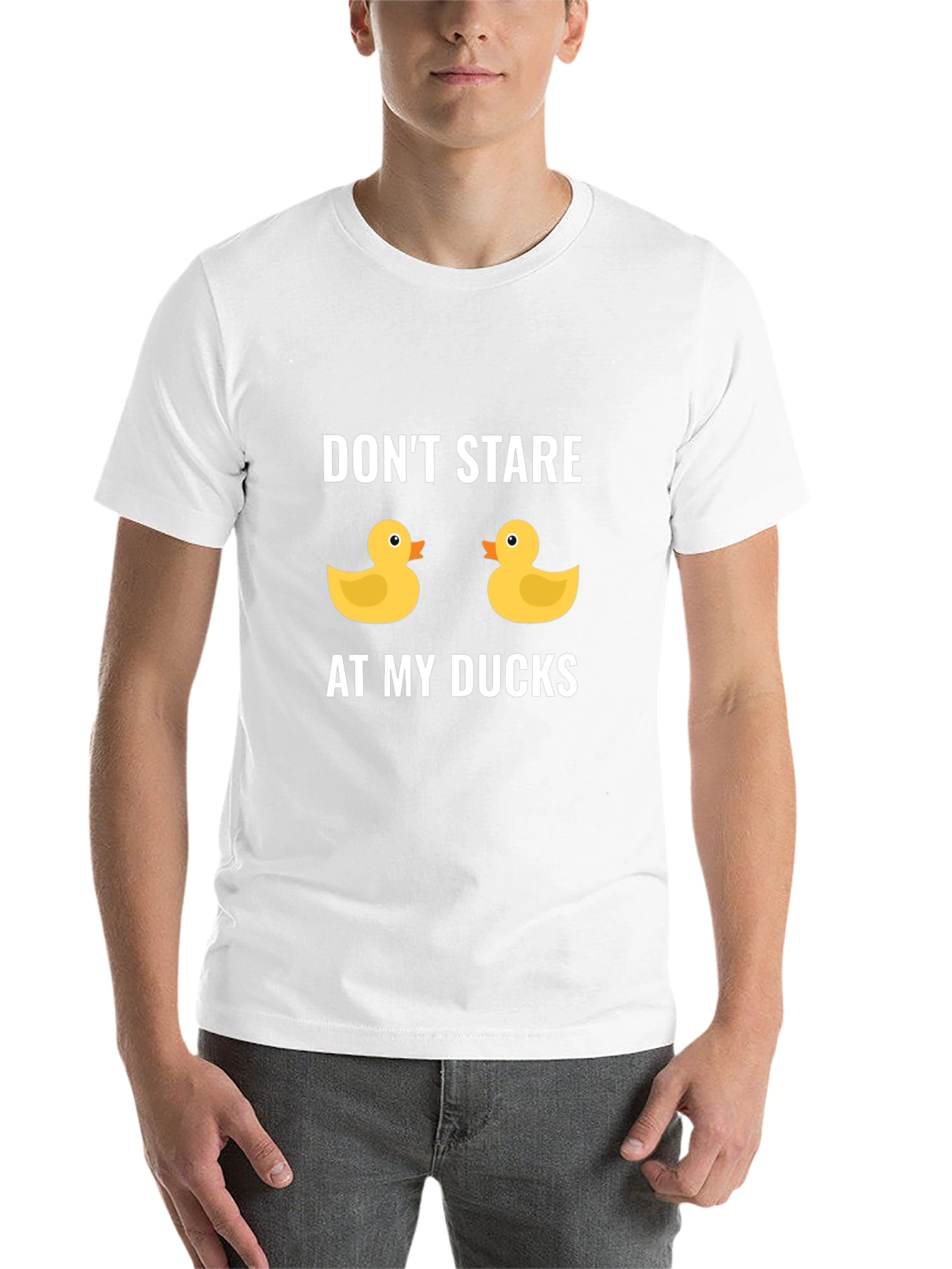 Black Funny Duck Graphic Tee - Don't Stare at My Ducks! view 14