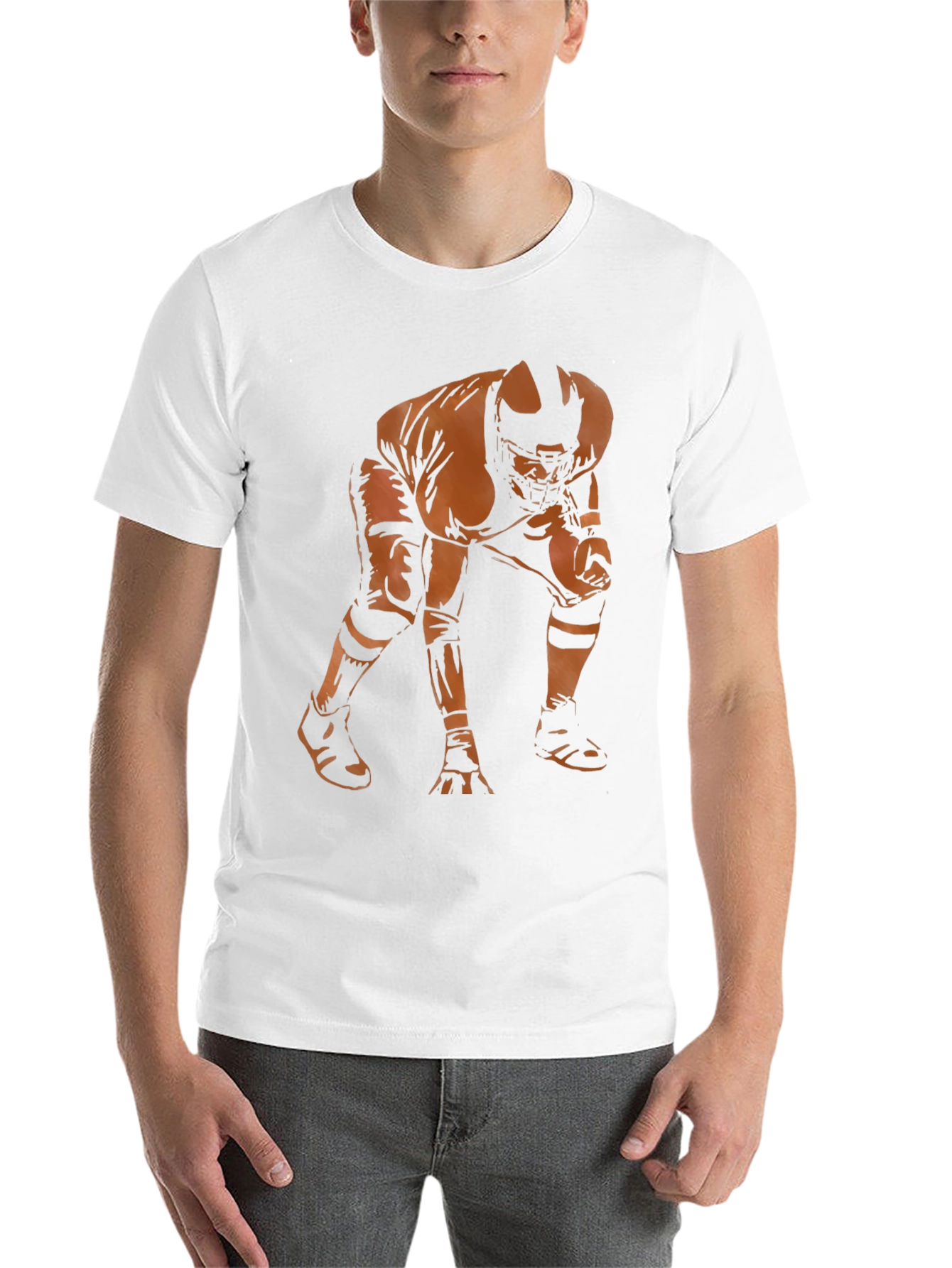 Black Football Player Graphic Tee - Stylish Men's T-Shirt view 14