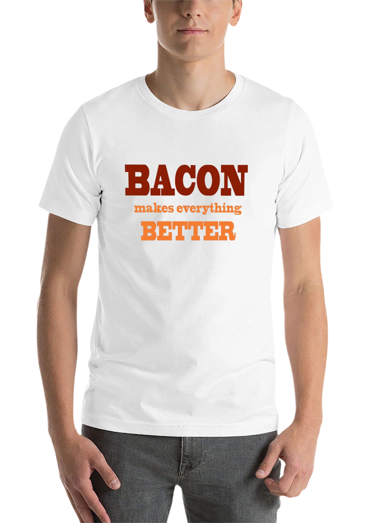 Black Bacon Makes Everything Better T-Shirt - Funny Foodie Tee view 14