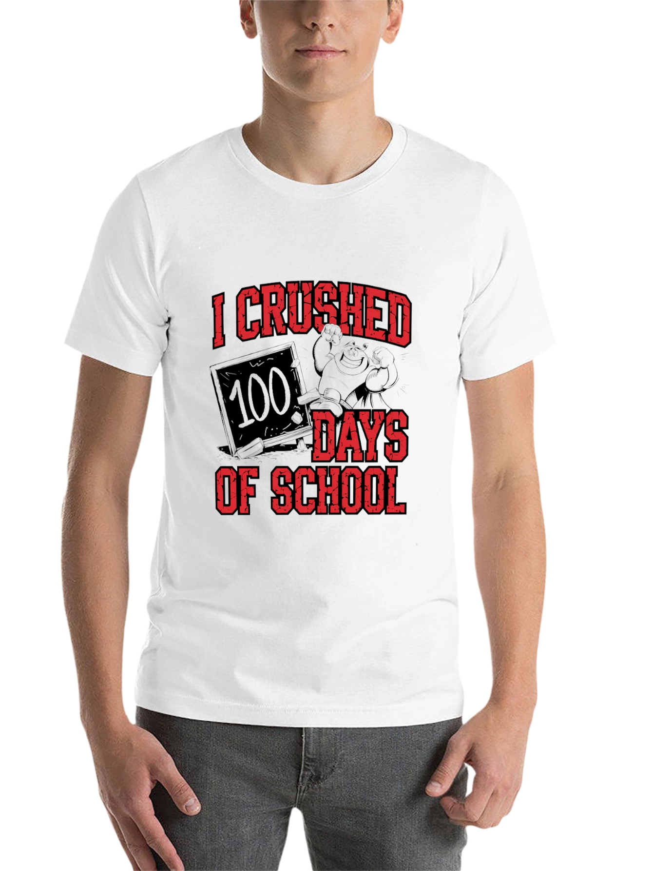 Black I Crushed 100 Days of School T-Shirt view 14