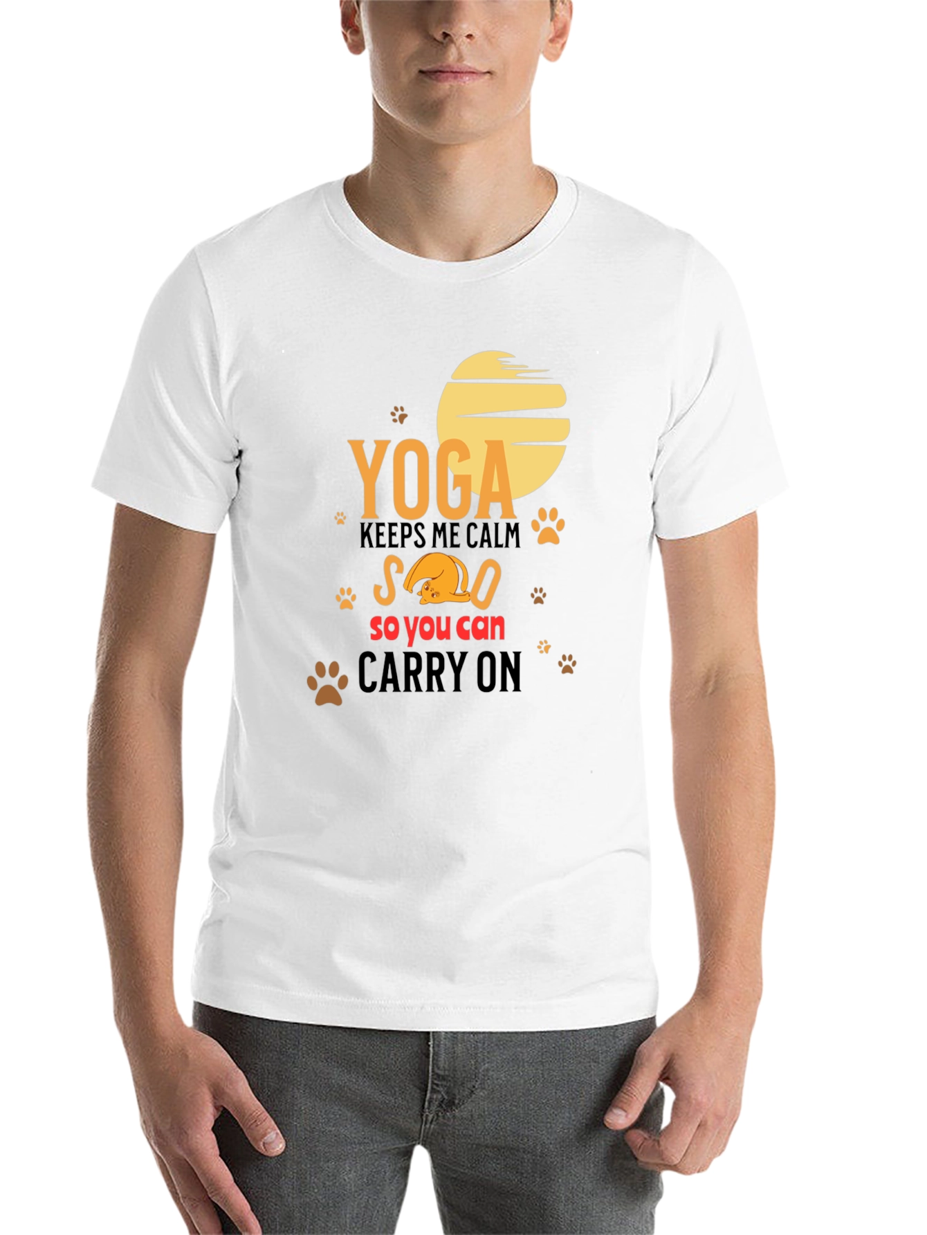 Black Yoga Cat Lover T-Shirt - Carry On Calm Tee view 14