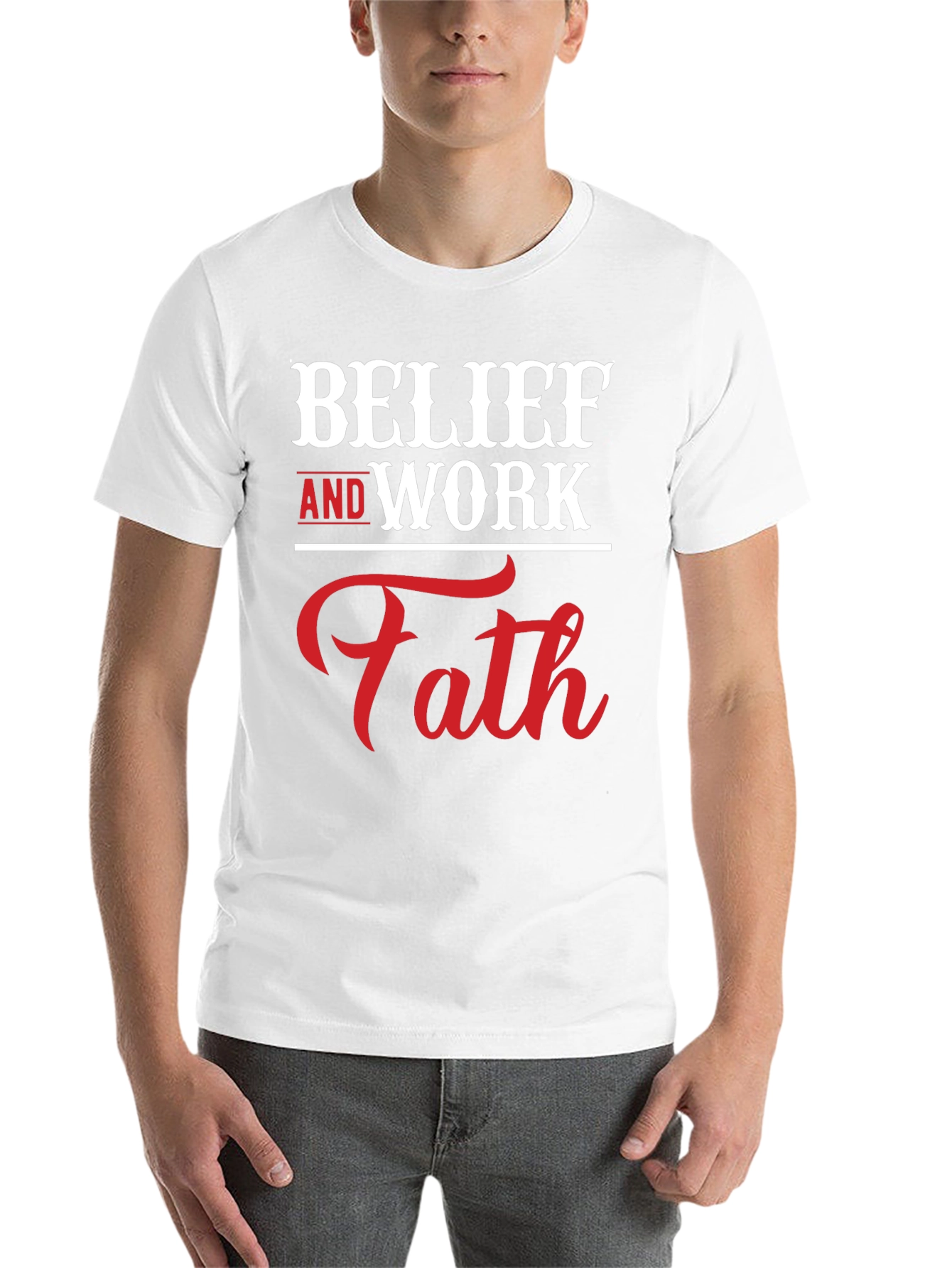 Black Belief and Work Faith Graphic T-Shirt view 14