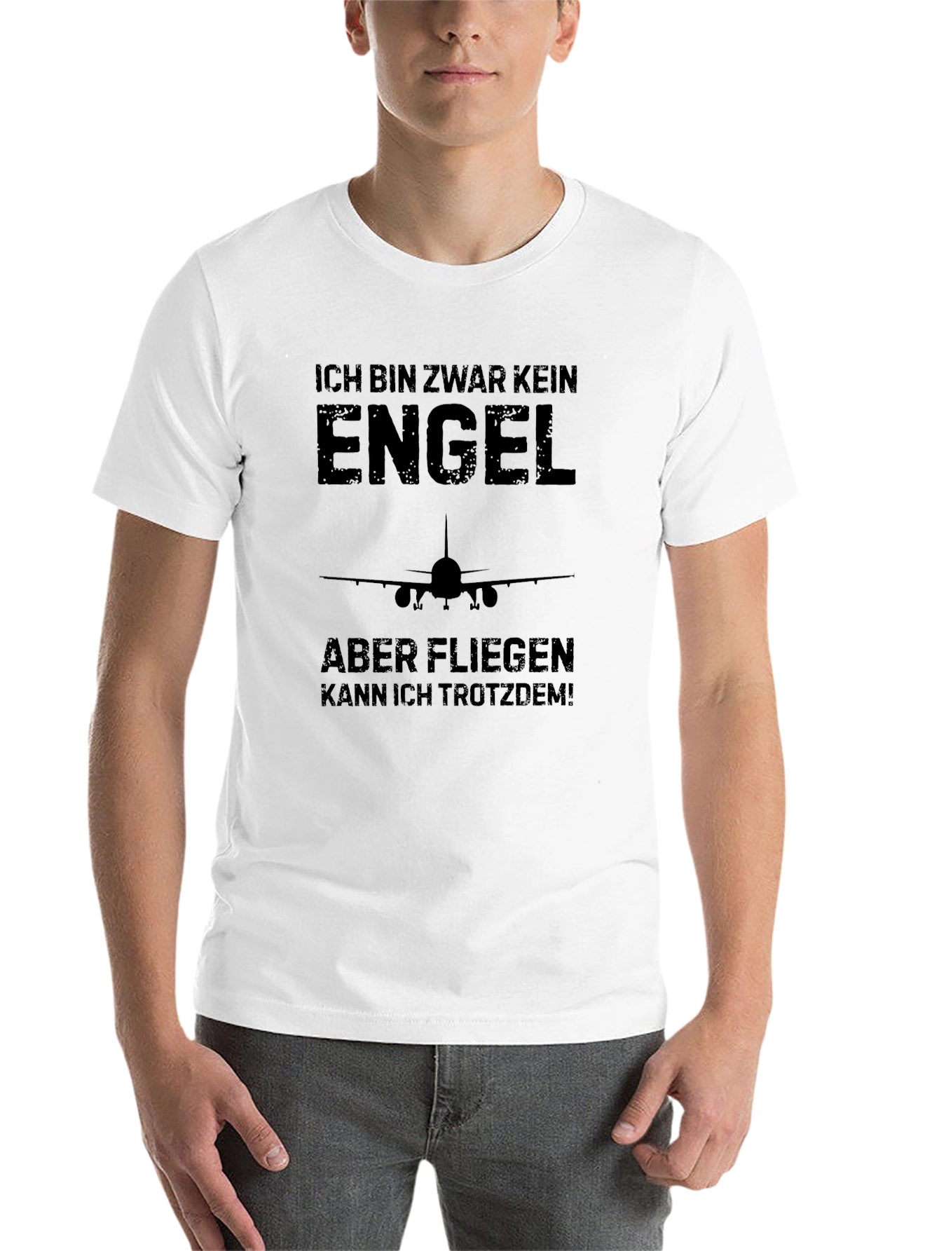 Black Ich Bin Zwar Kein Engel T-Shirt, Funny Pilot Tee view 14
