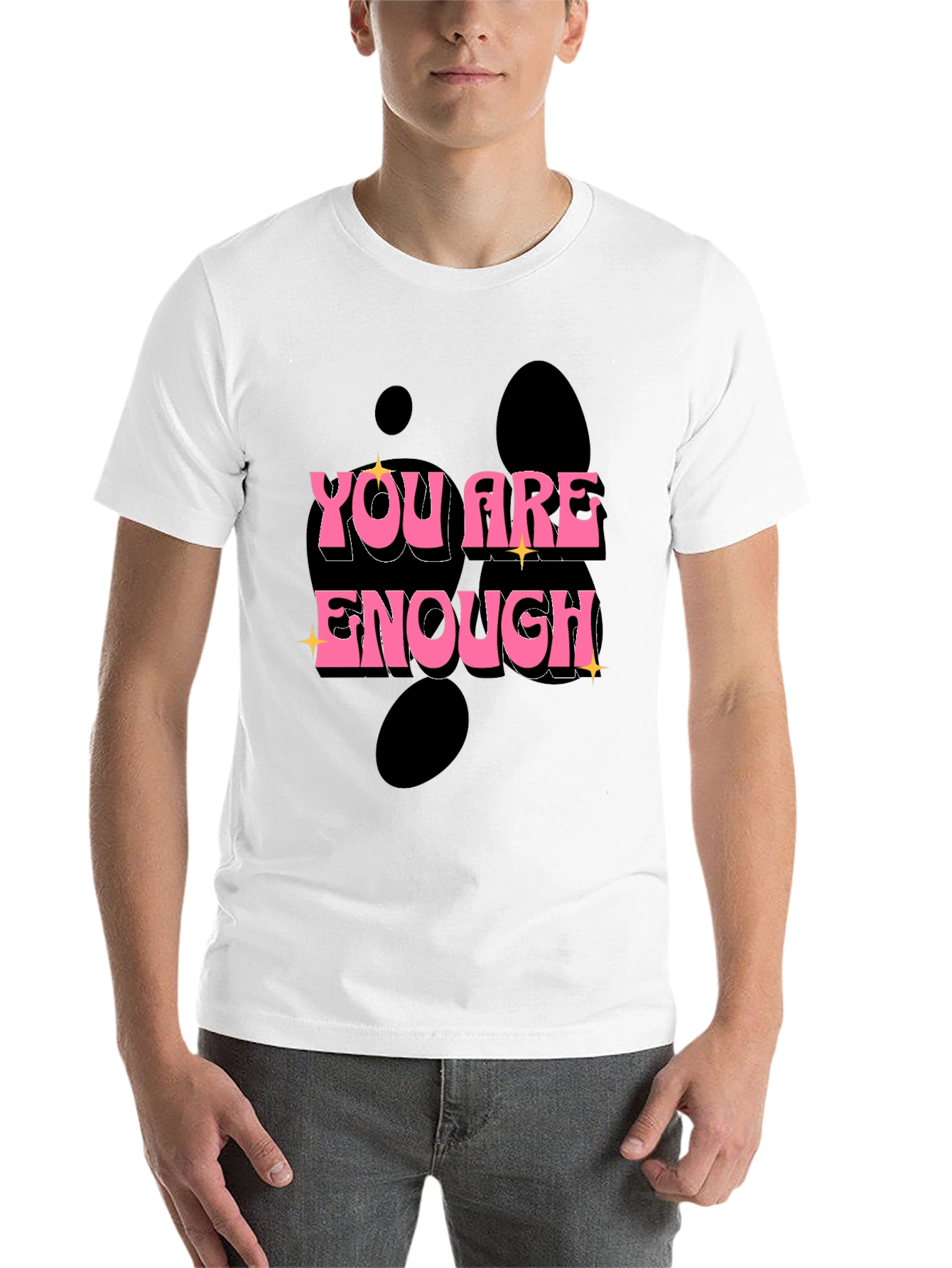 Black You Are Enough Graphic Tee - Black view 14