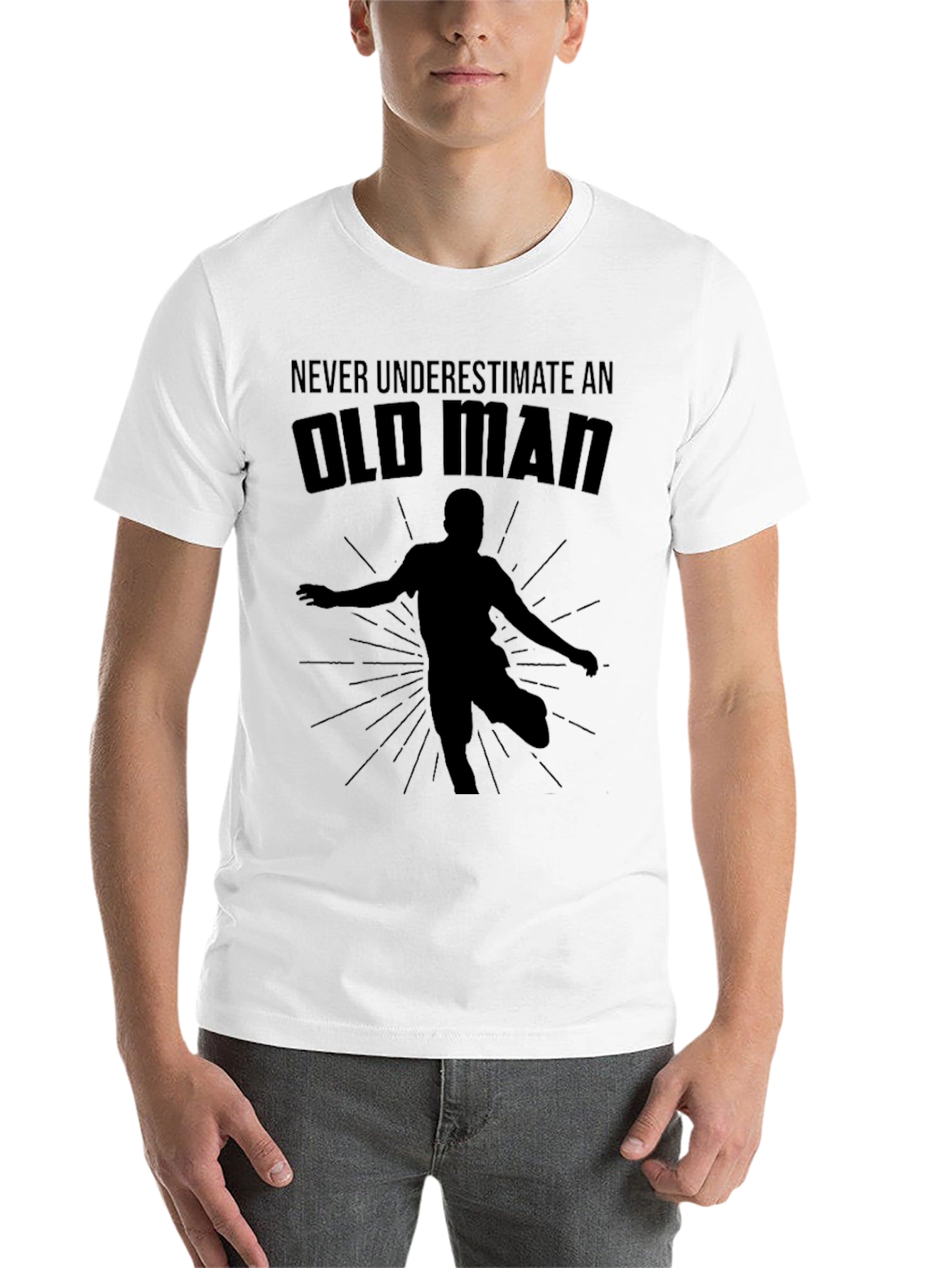Black Never Underestimate an Old Man T-Shirt view 14