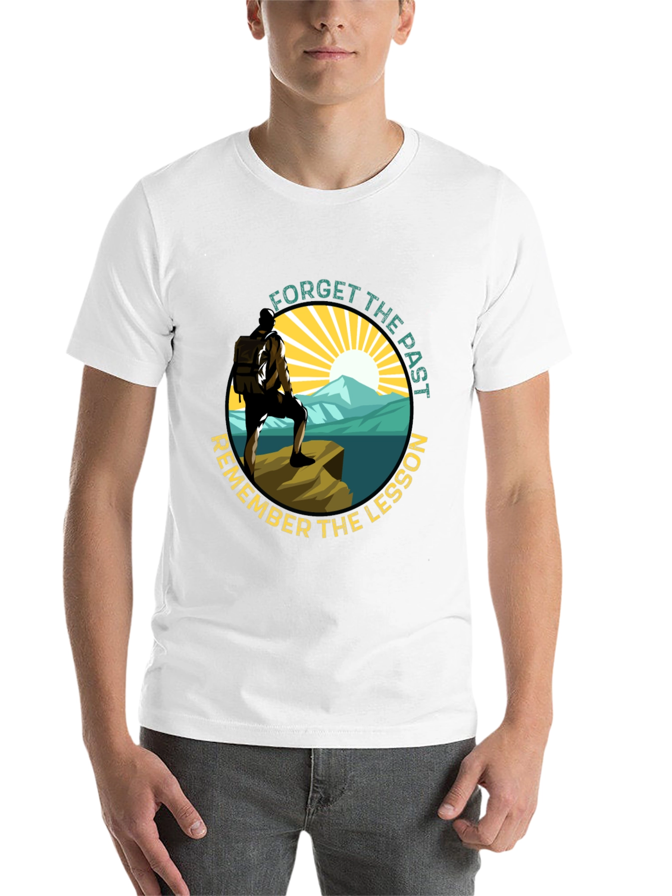 Black Forget Past Remember Lesson T-Shirt view 14