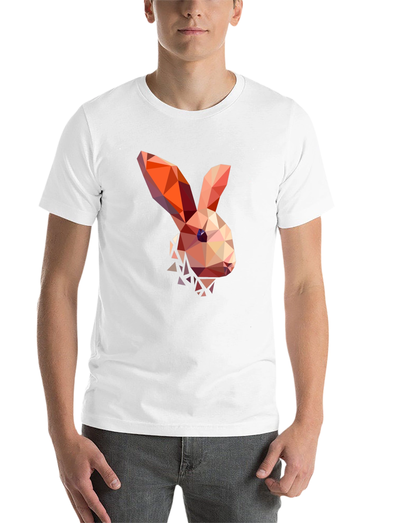 Black Geometric Bunny Graphic T-Shirt view 14