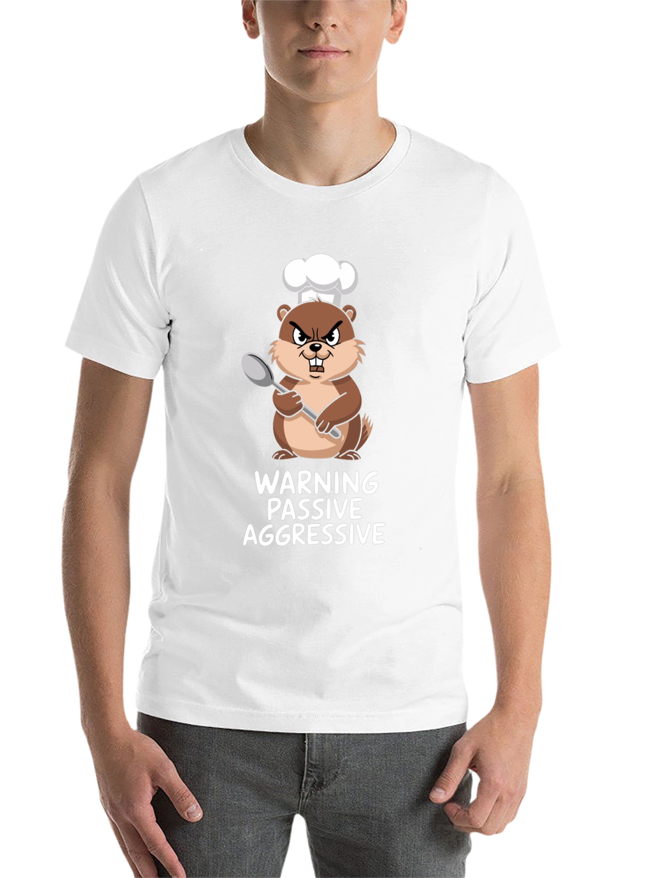 Black Passive Aggressive Chef Beaver Graphic Tee view 14