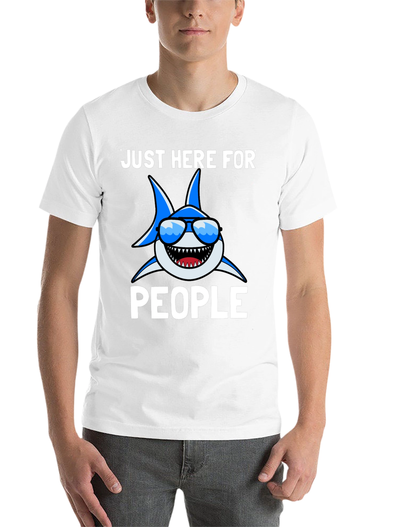 Black Shark Lover T-Shirt - Just Here for People view 14