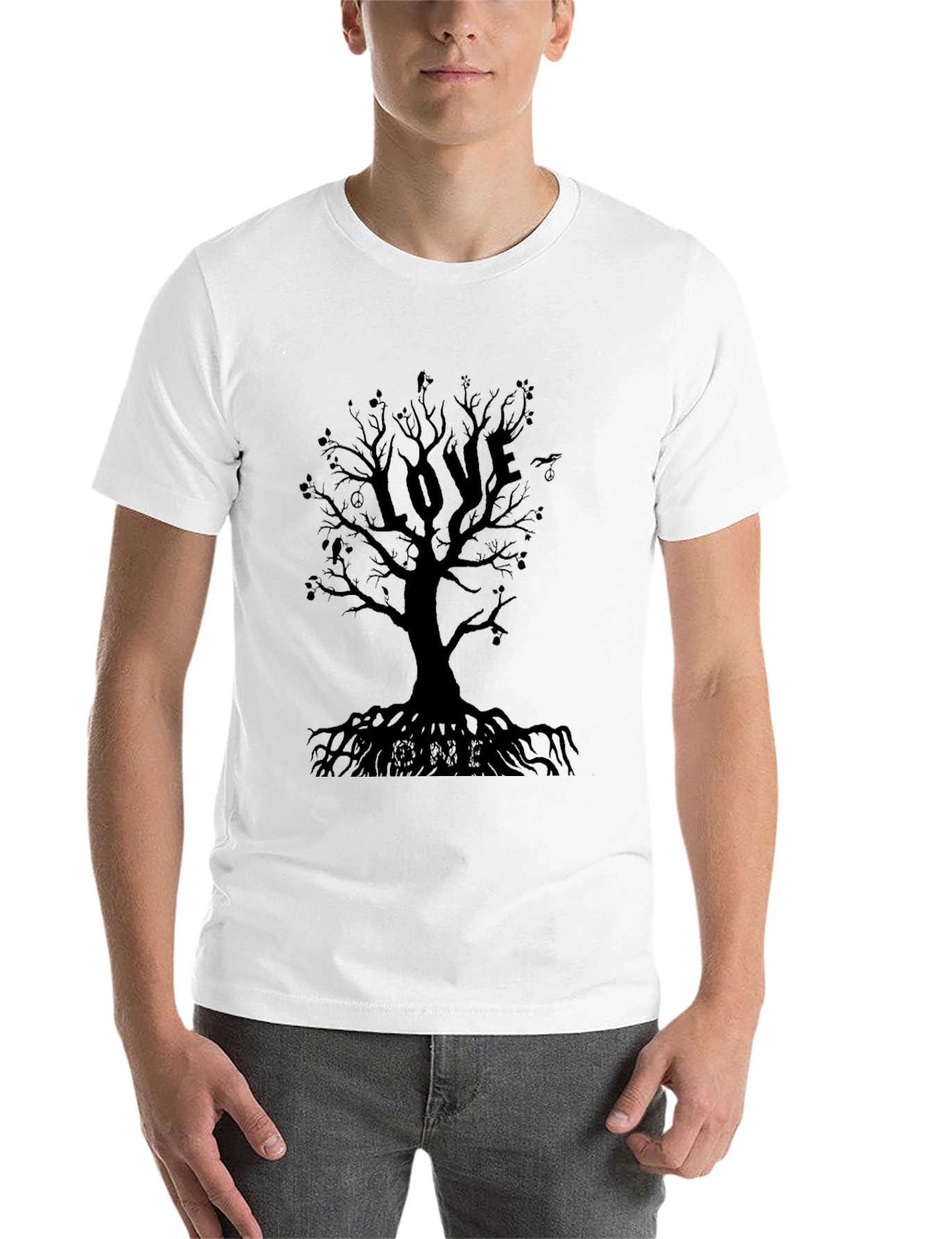 Black Love Tree Graphic T-Shirt - Black view 14