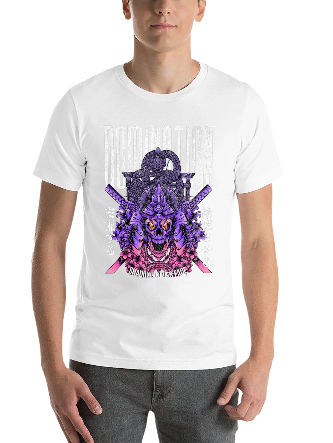 Black Domination Samurai Skull Graphic T-Shirt view 14