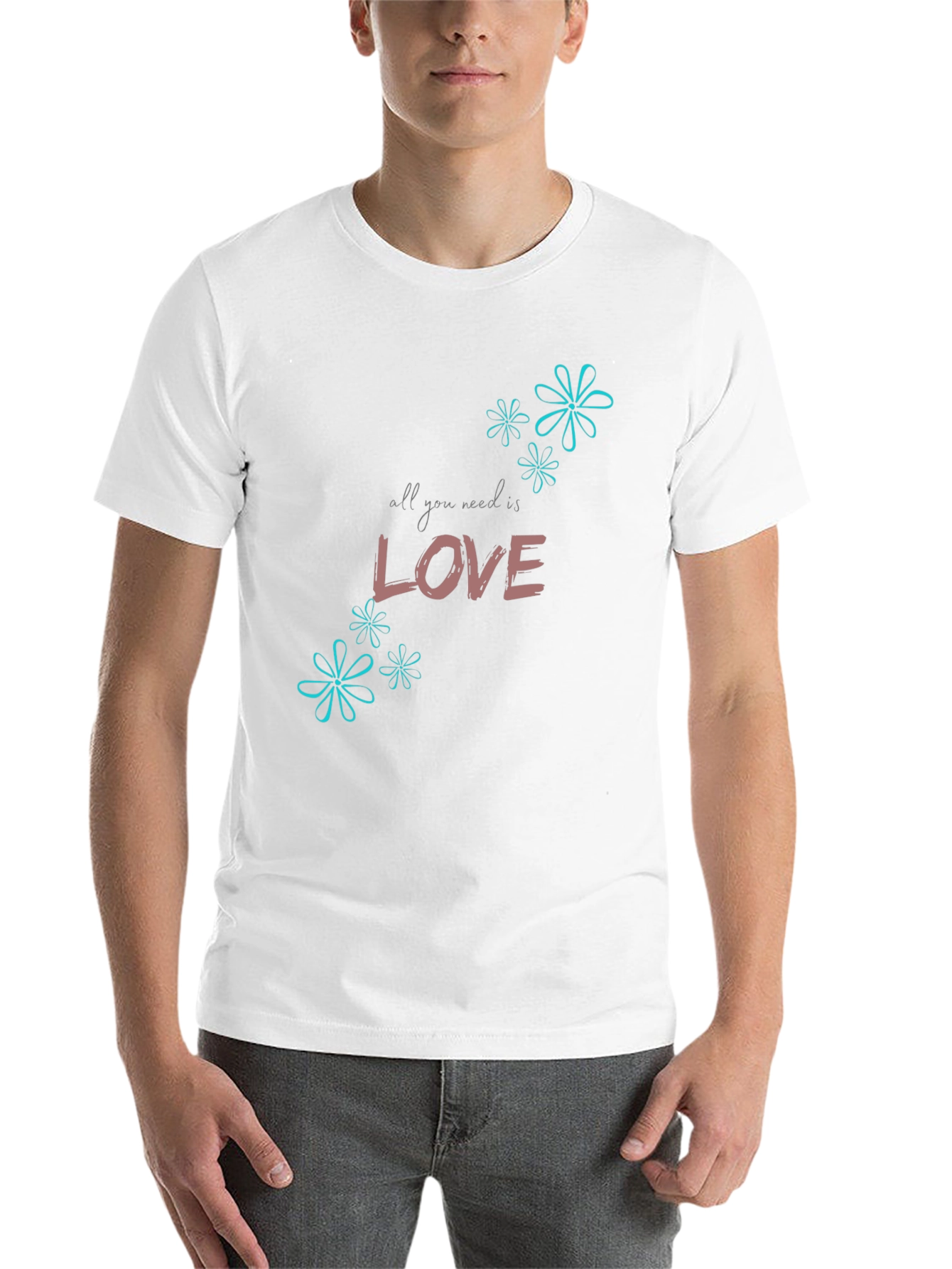 Black All You Need is Love Graphic T-Shirt view 14