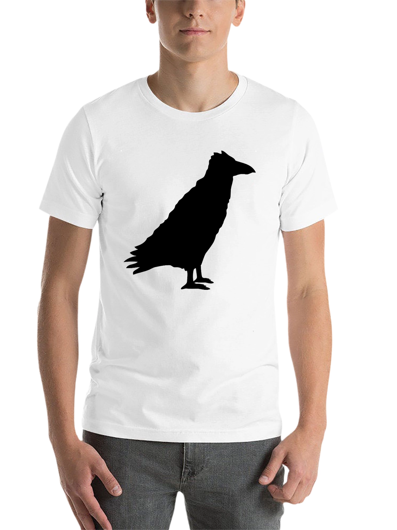 Black Raven Silhouette Graphic Tee - Black Crow Shirt view 14