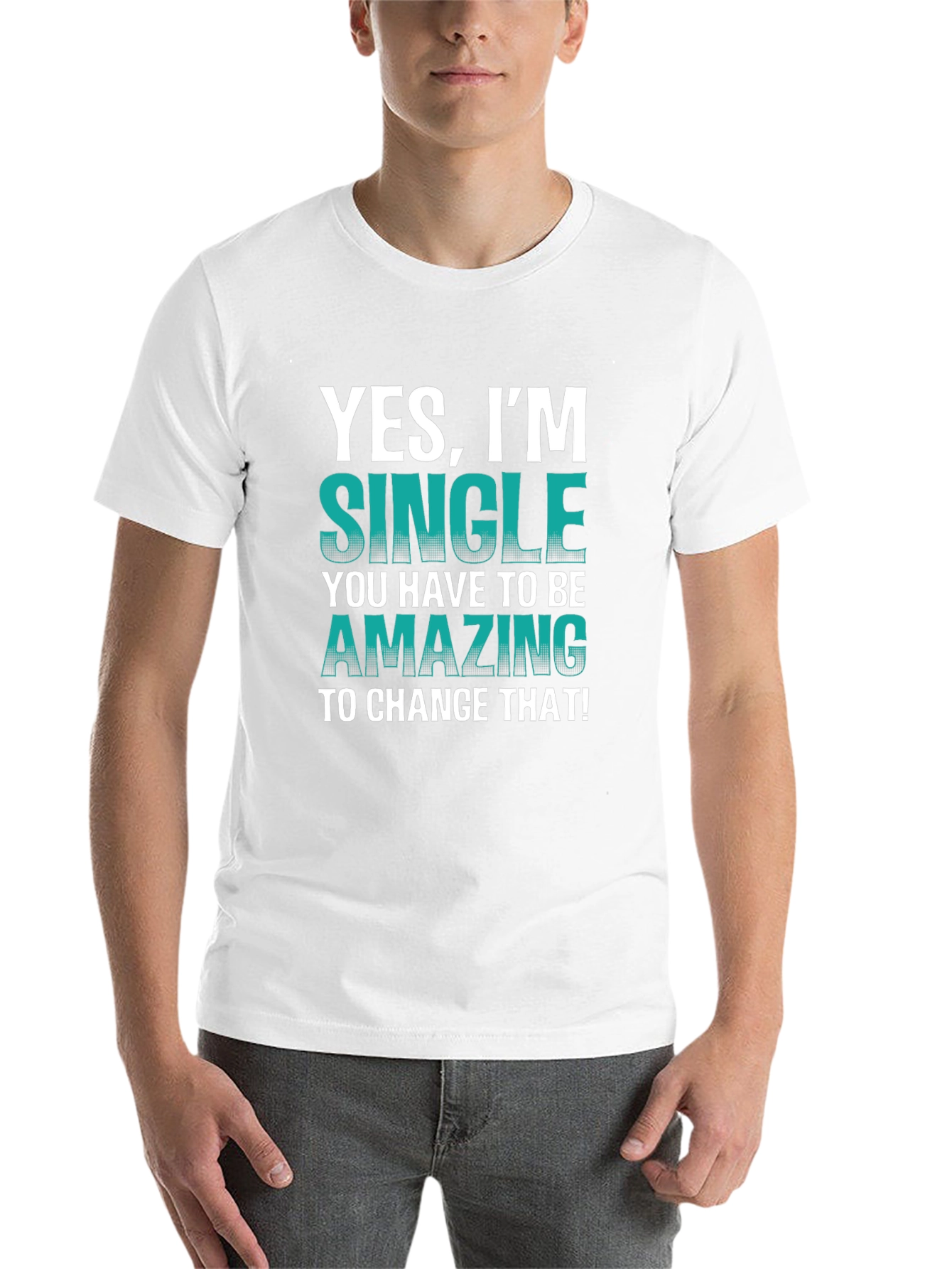 Black Yes, I'm Single T-Shirt - Humorous Statement Tee view 14