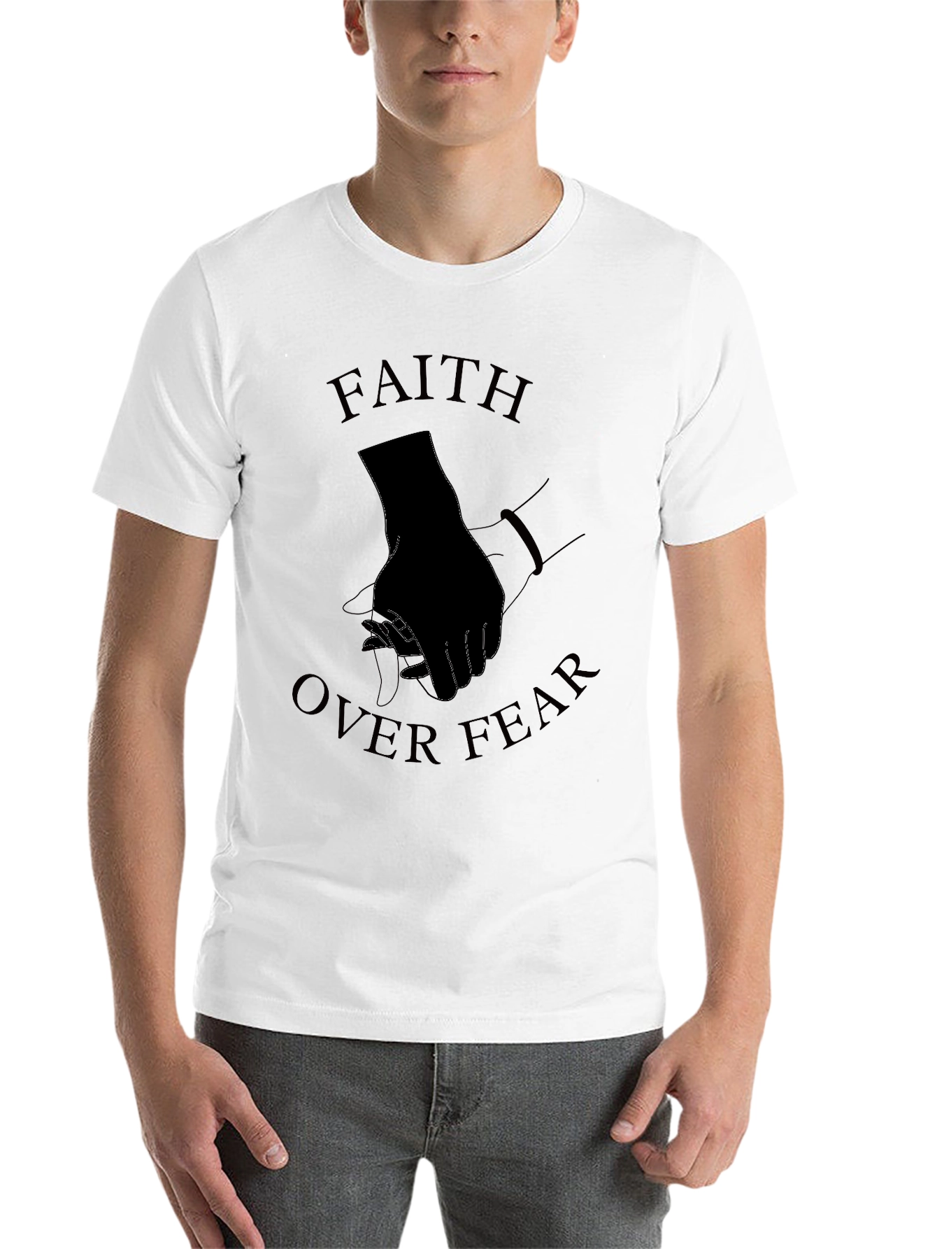 Black Faith Over Fear Black Graphic Tee view 14