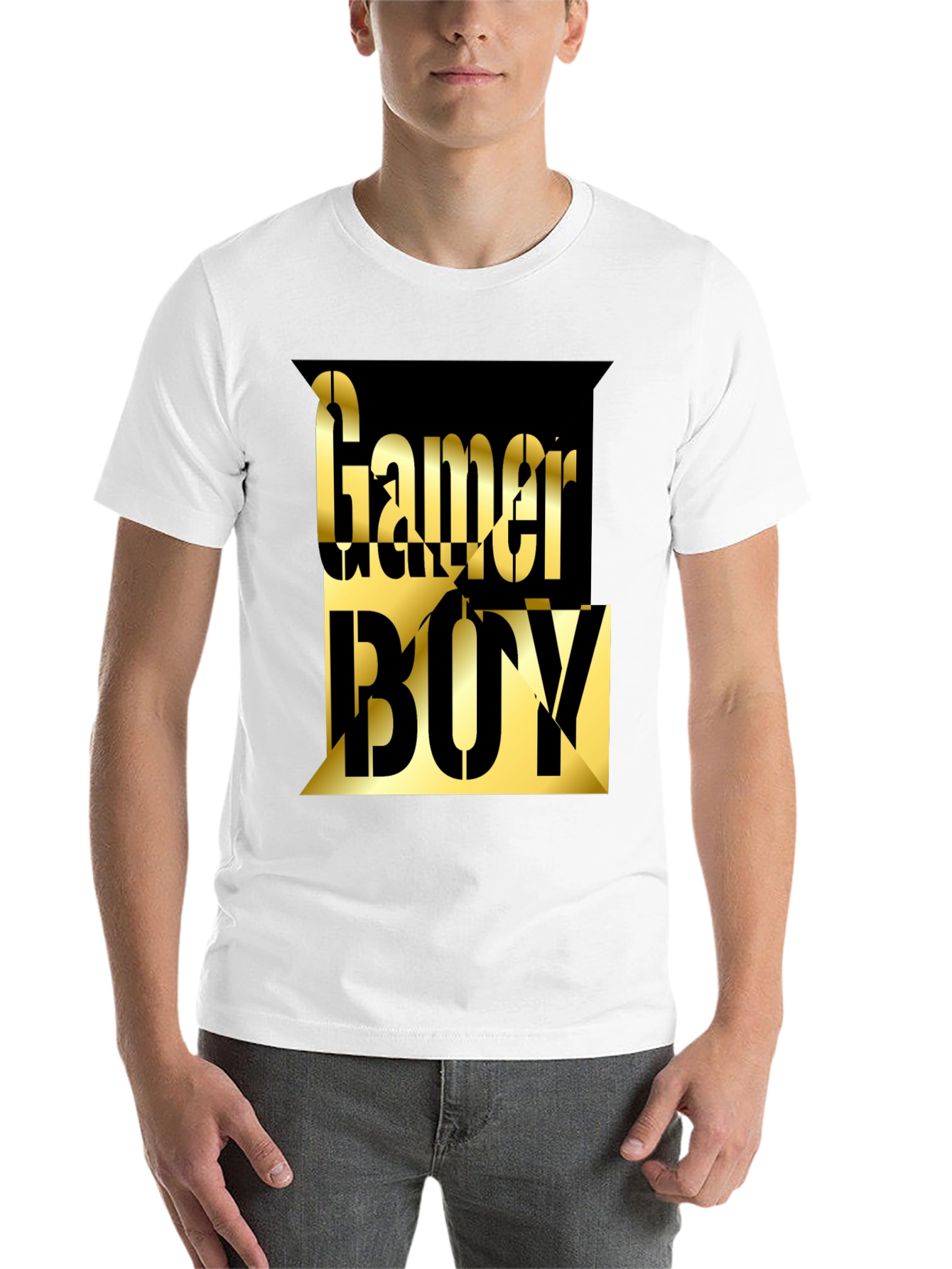 Black Gamer Boy Graphic Tee - Black Cotton Blend view 14