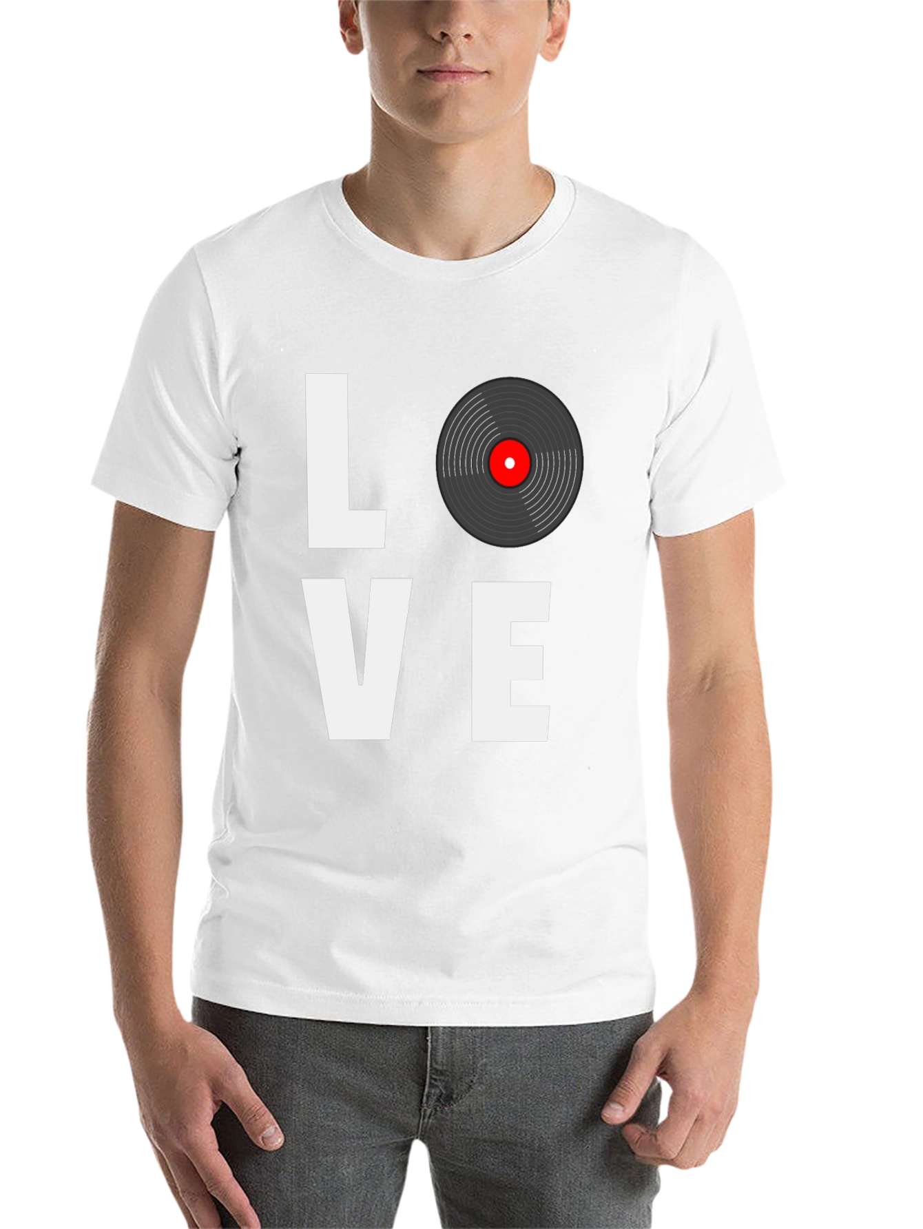 Black Love Vinyl Record Black T-Shirt  view 14