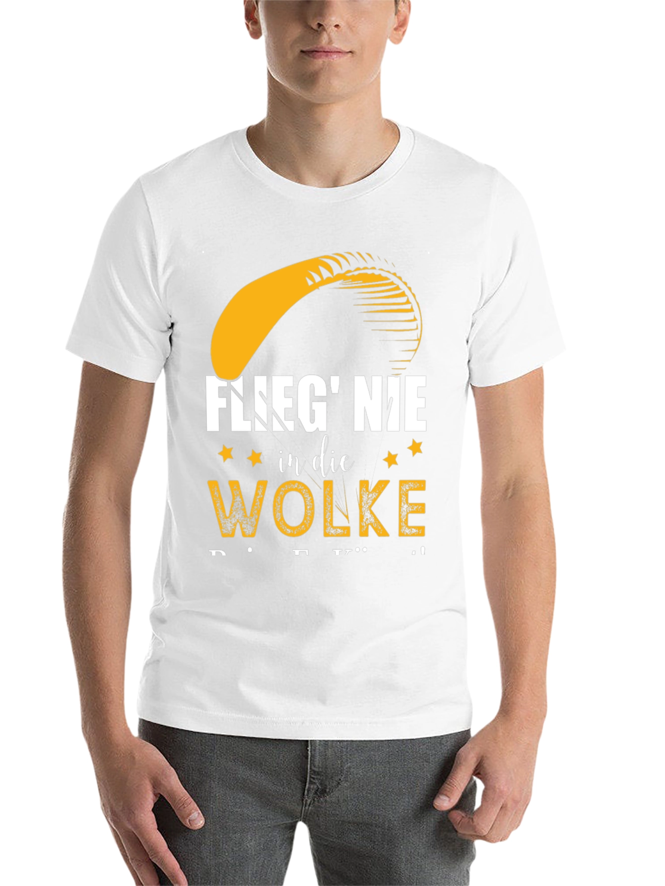 Black Flieg' Nie in die Wolke T-Shirt - Paragliding Gift view 14