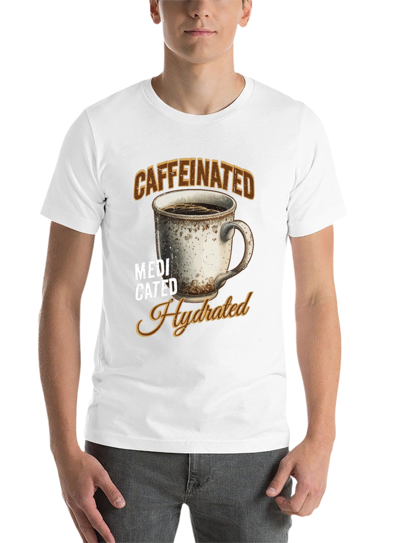 Caffeinated Medicated Hydrated Graphic Tee - 14
