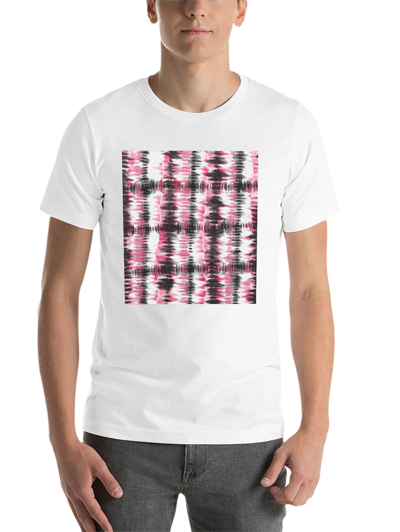 Black Abstract Tie-Dye Graphic Black T-Shirt view 14