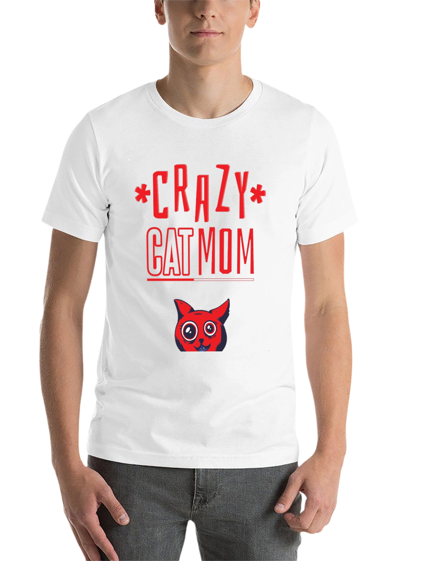 Black Crazy Cat Mom Graphic Tee - Soft Cotton Blend view 14