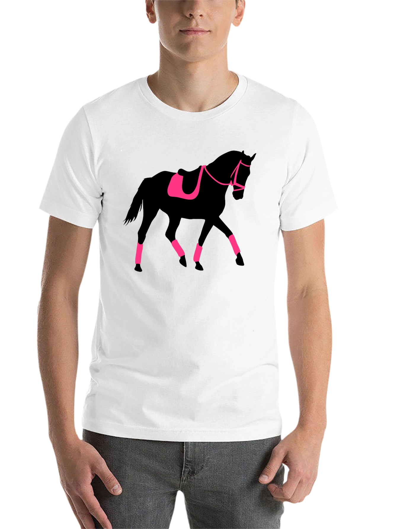 Black Equestrian Horse Silhouette Graphic Tee view 14