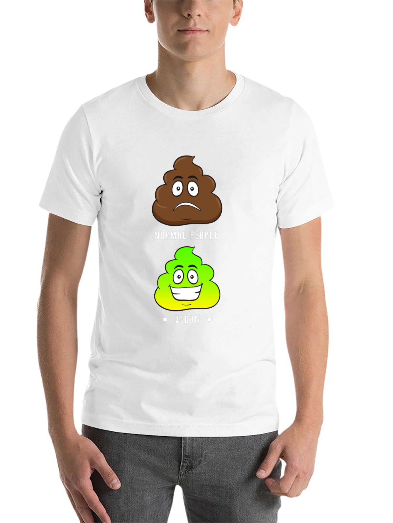 Black Vegan Poop Humor T-Shirt view 14