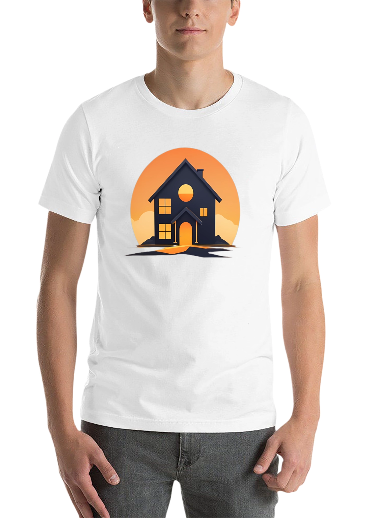 Black Sunset House Graphic Tee - Modern Design view 14