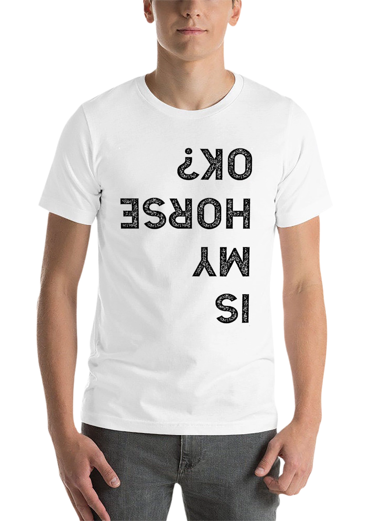 Black Is My Horse OK? T-Shirt - Quirky Graphic Tee view 14