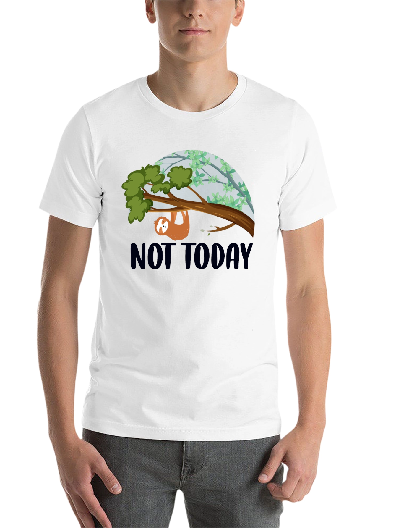 Black Not Today Sloth Graphic Tee - Relaxed Fit view 14
