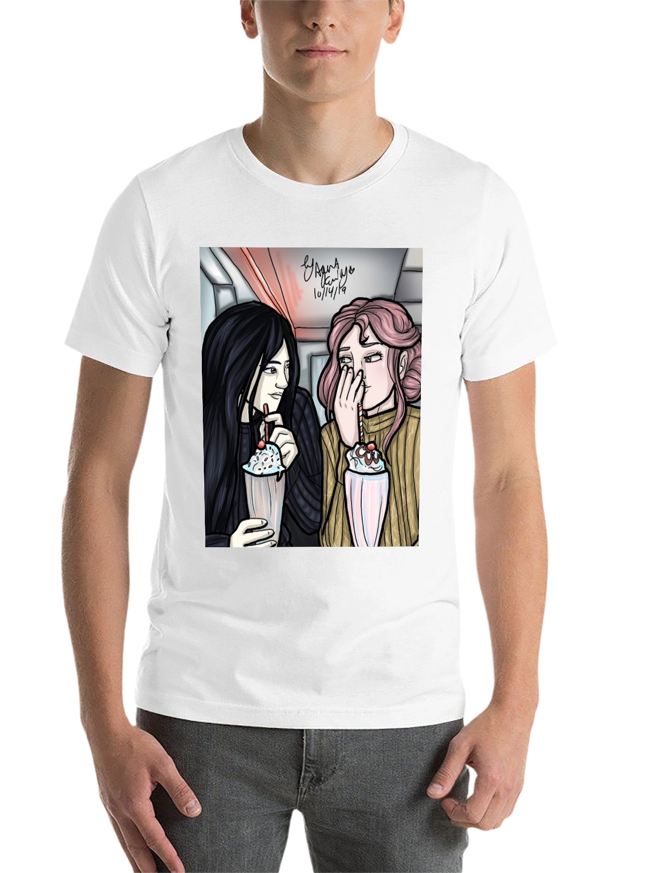 Black Cartoon Graphic Tee - Milkshake view 14