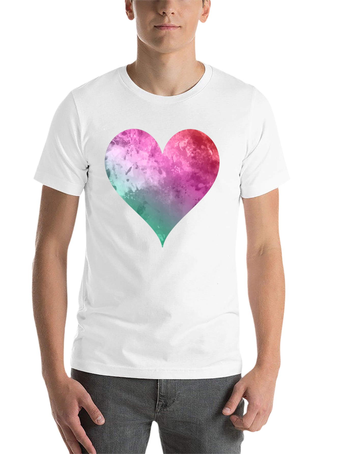 Black Watercolor Heart Graphic T-Shirt - Casual Style view 14