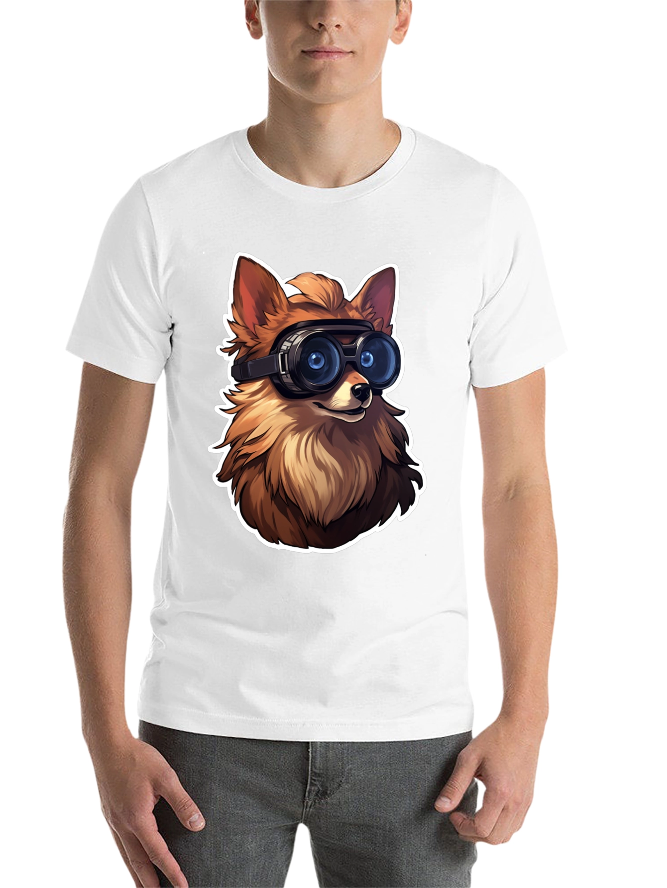 Black Fox Goggles Graphic Tee - Cool Animal Design view 14