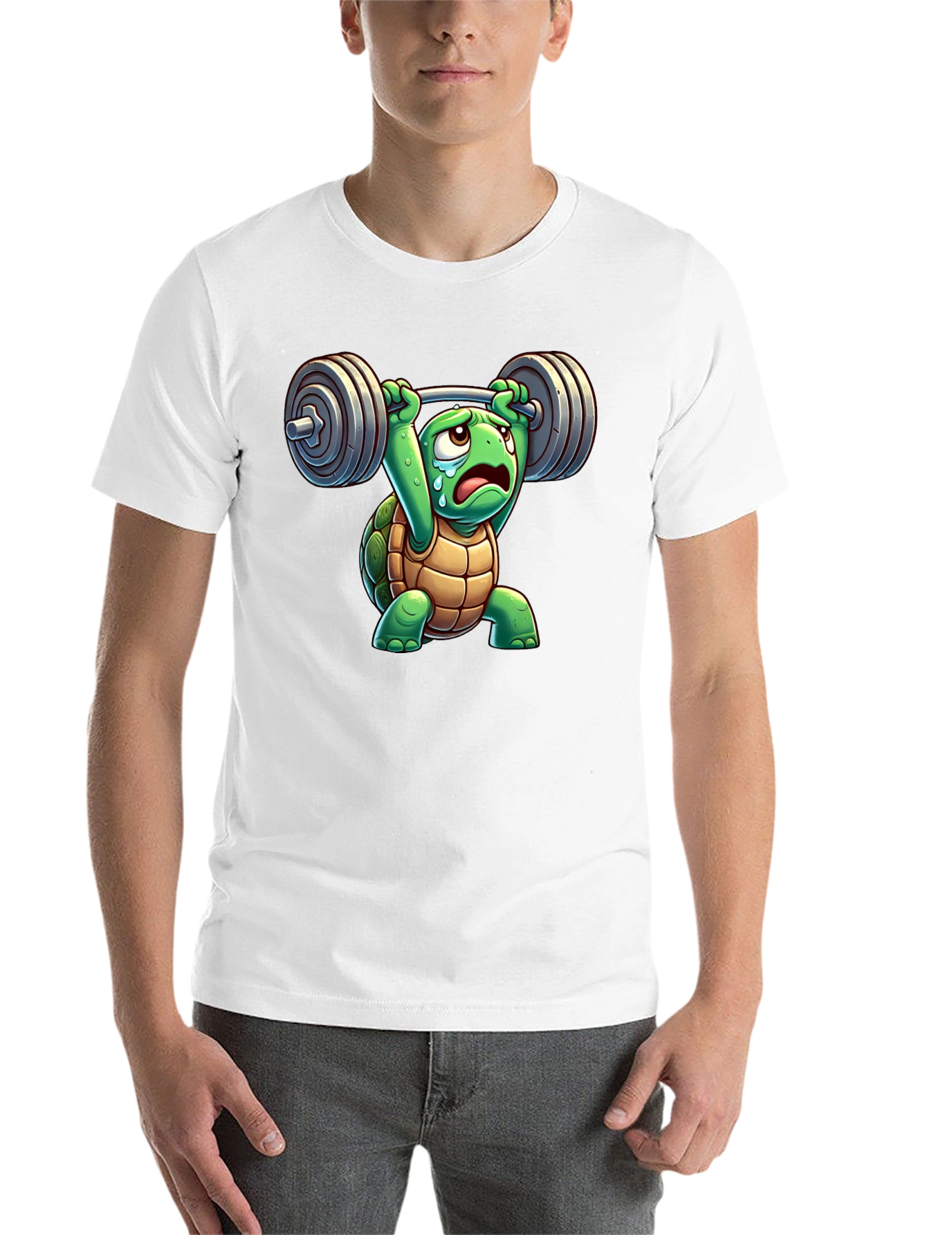 Black Turtle Lifting Weights T-Shirt view 14