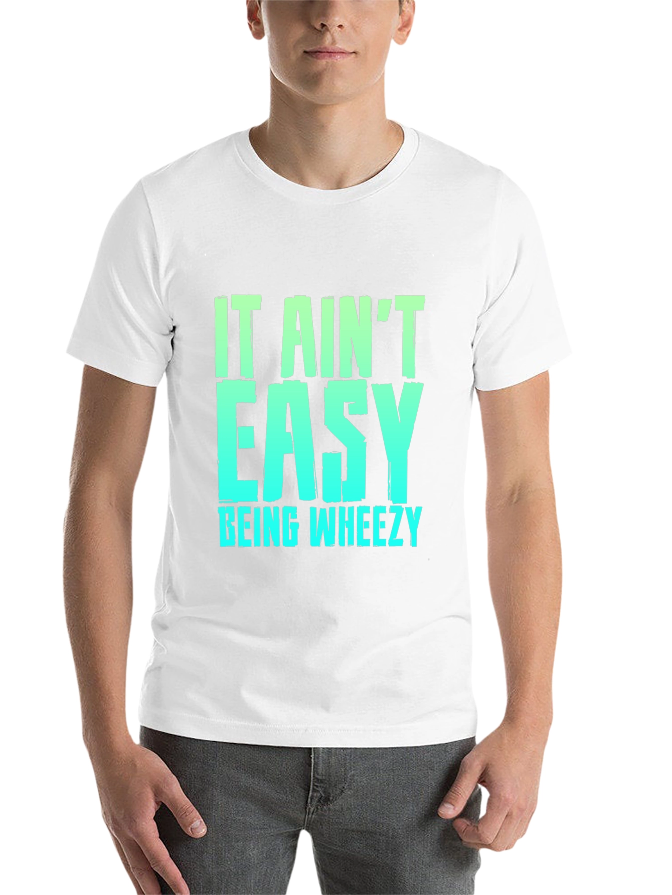 Black It Ain't Easy Being Wheezy Black Graphic T-Shirt view 14
