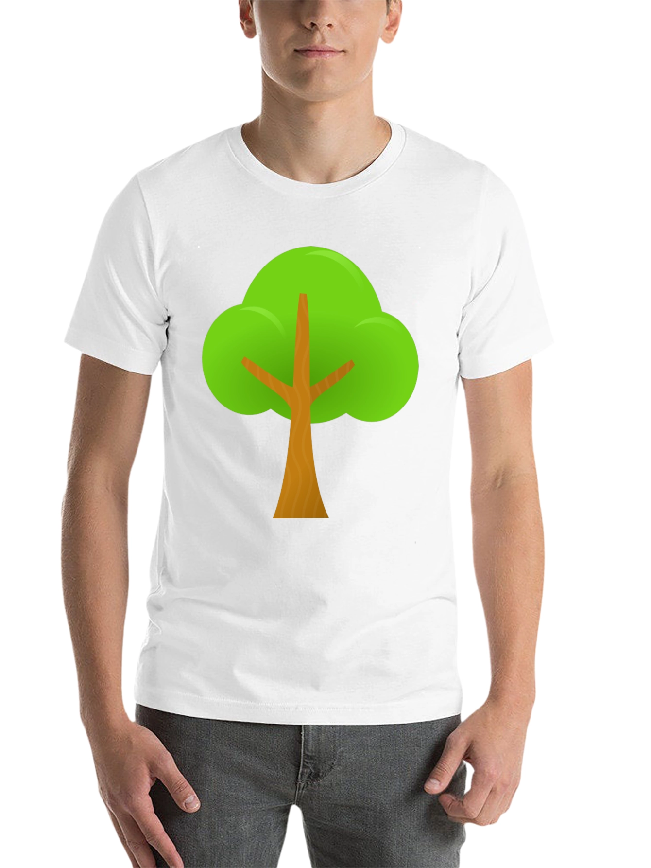 Black Cartoon Tree Graphic Tee - Black Casual T-Shirt view 14