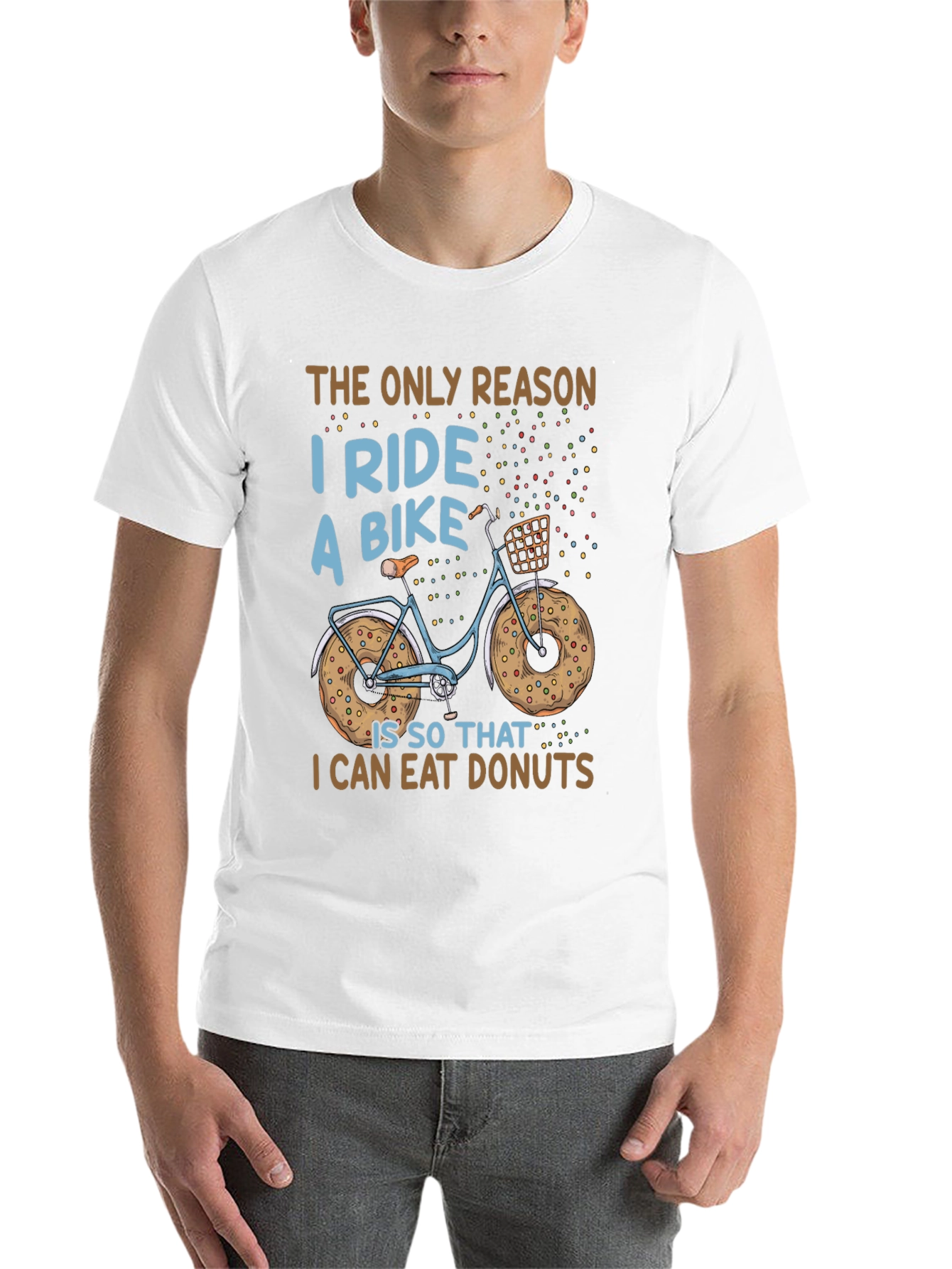 Black Funny Bike & Donut T-Shirt - Cycling & Foodie view 14