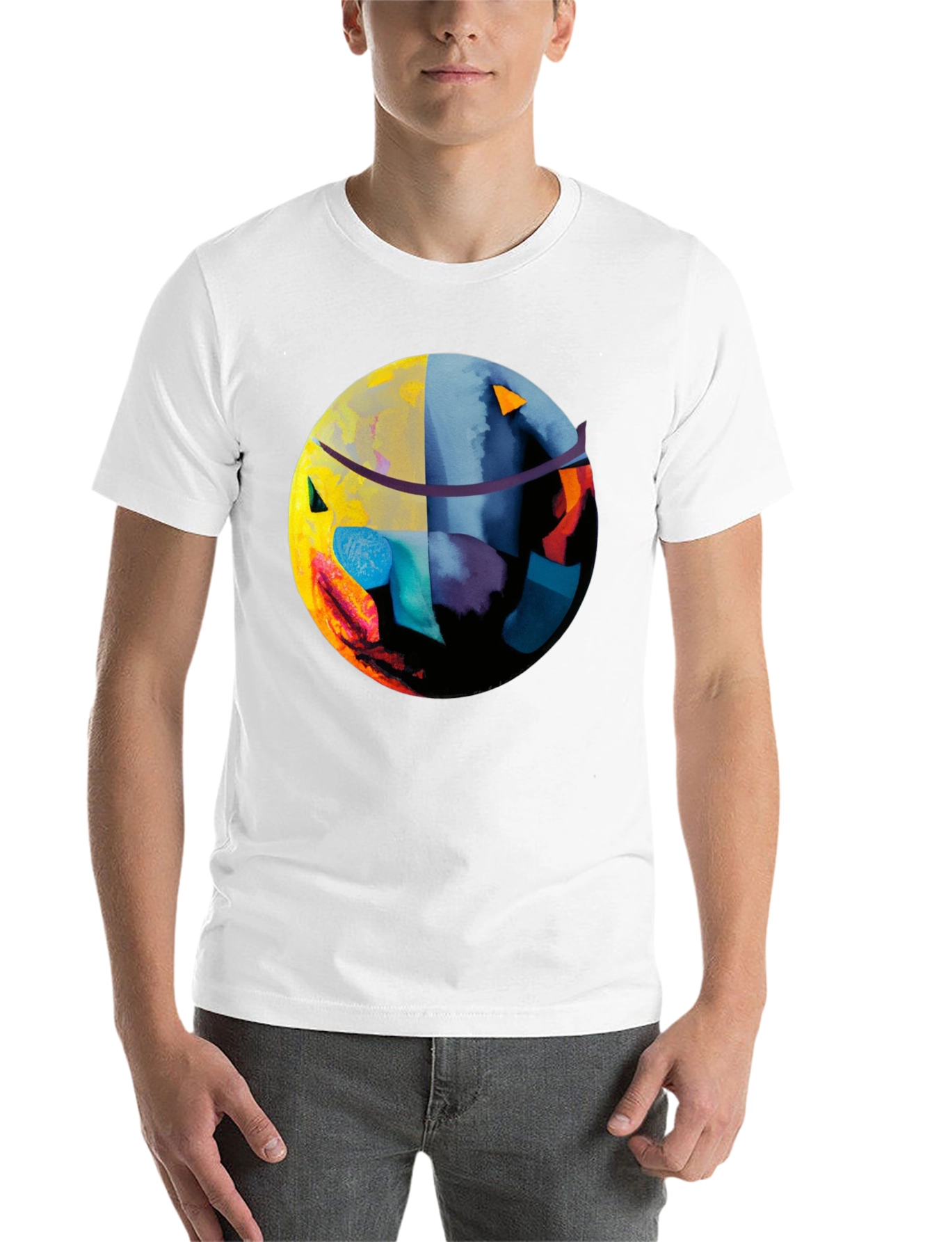 Black Abstract Graphic Print Black T-Shirt view 14