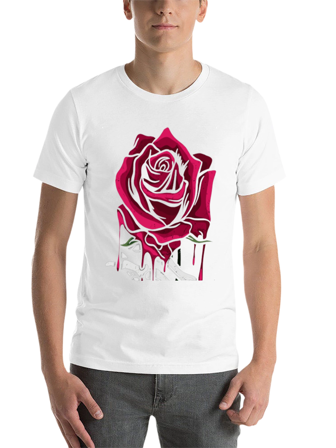 Black Rose & Bones Graphic Tee - Modern Edgy Style view 14