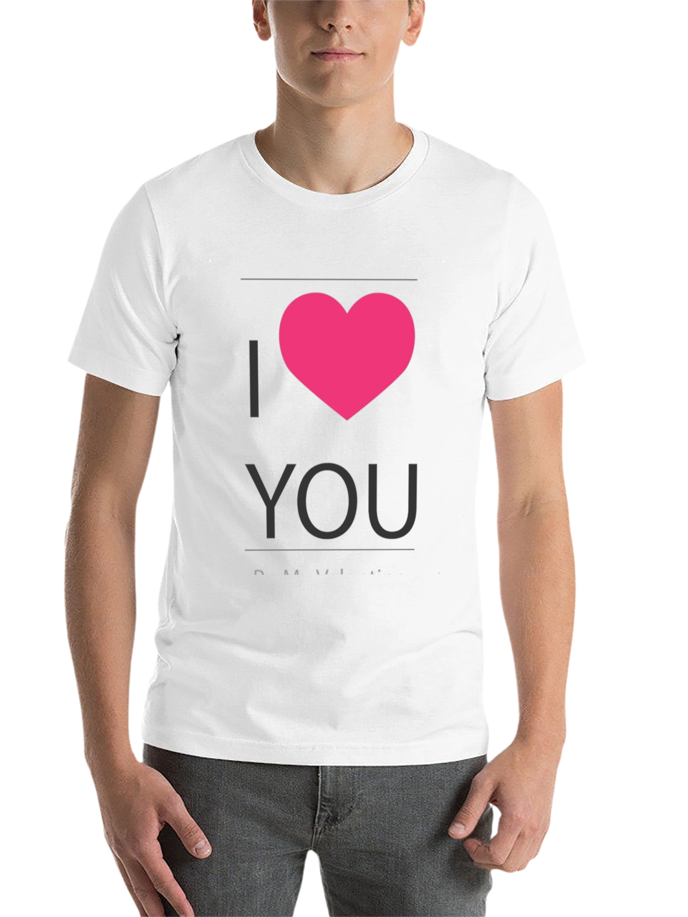 Black I Heart You - Black Crew Neck T-Shirt view 14
