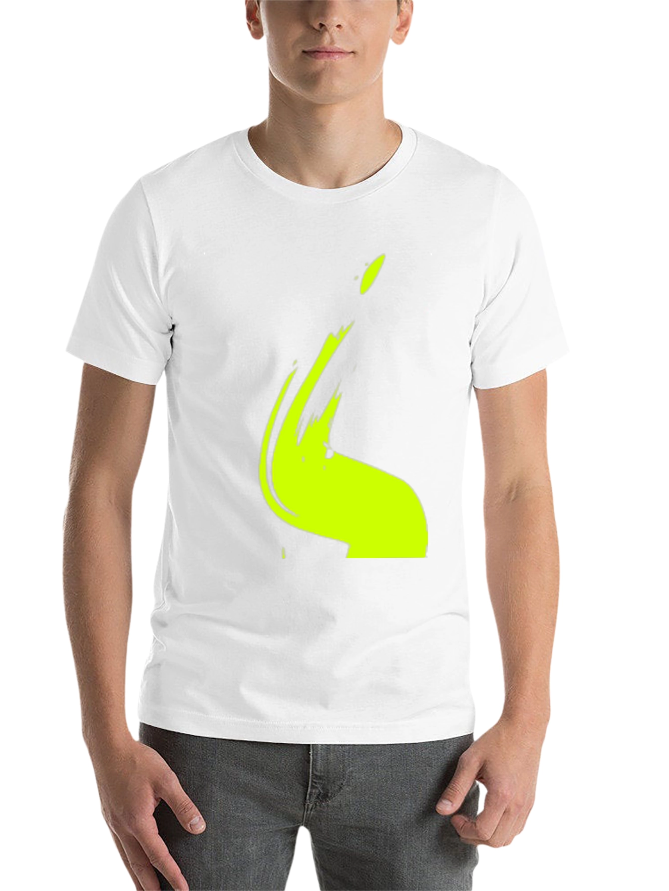Black Modern Graphic Tee - Abstract Lime Print view 14