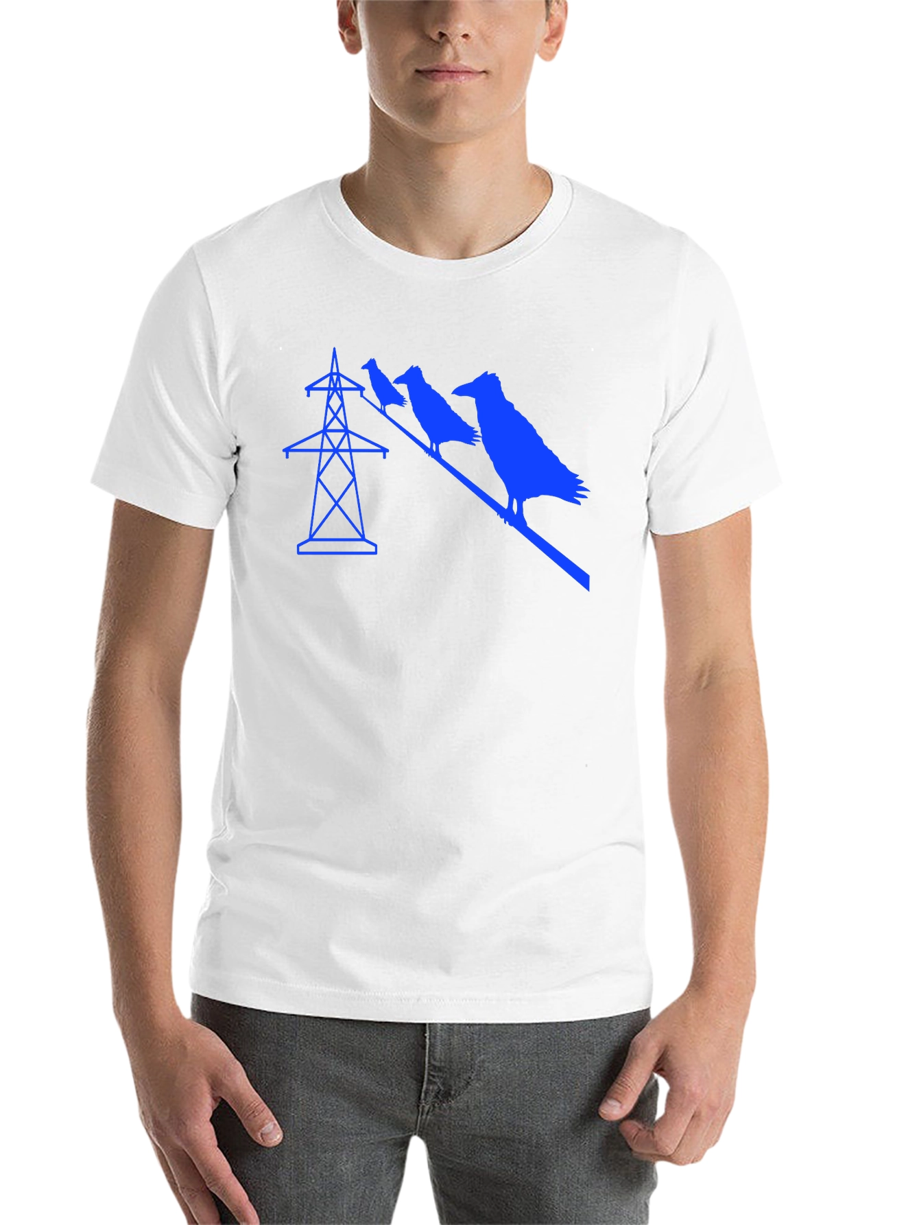 Black Raven on Power Line Graphic Tee - Black view 14