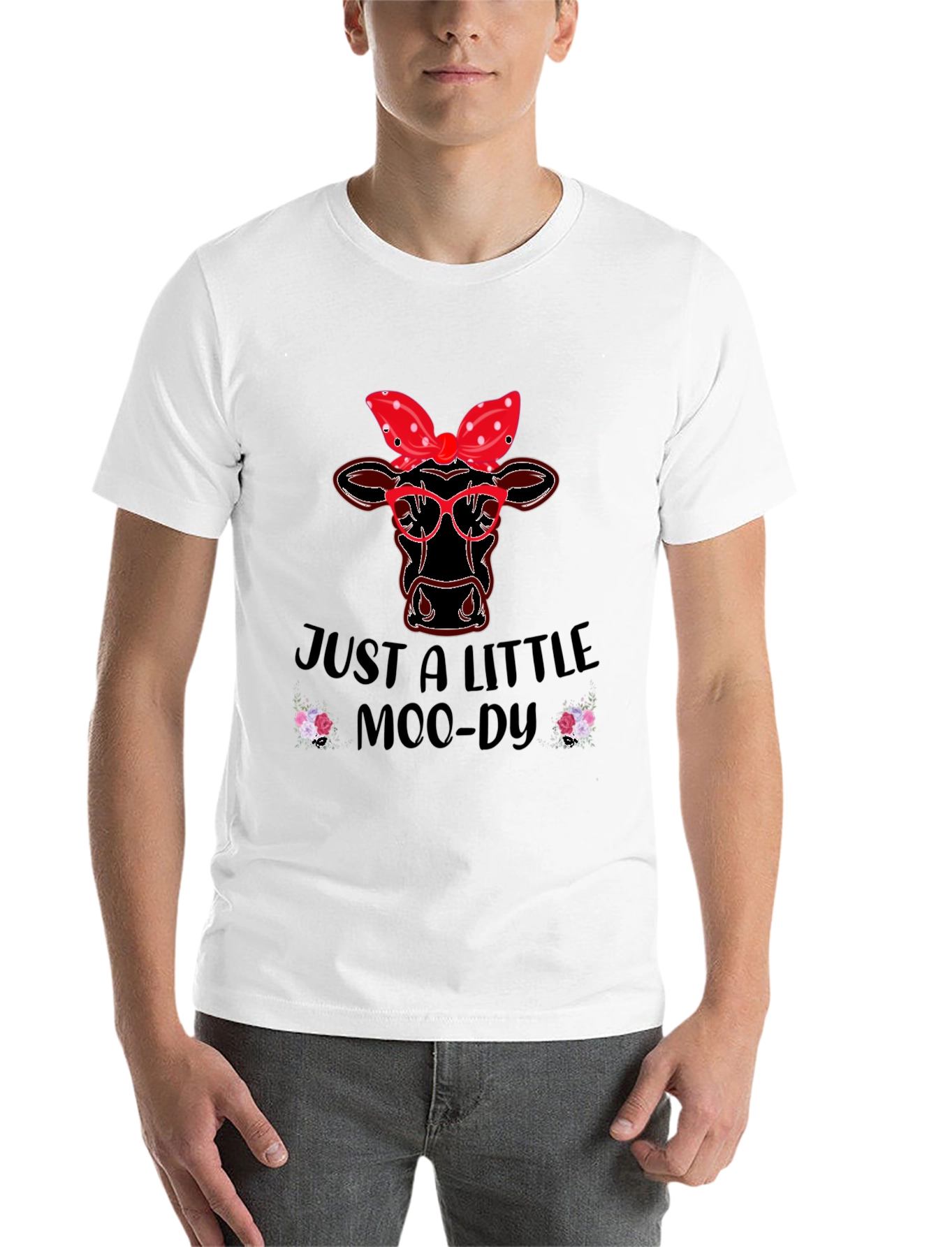 Black Just a Little Moody Cow T-Shirt view 14
