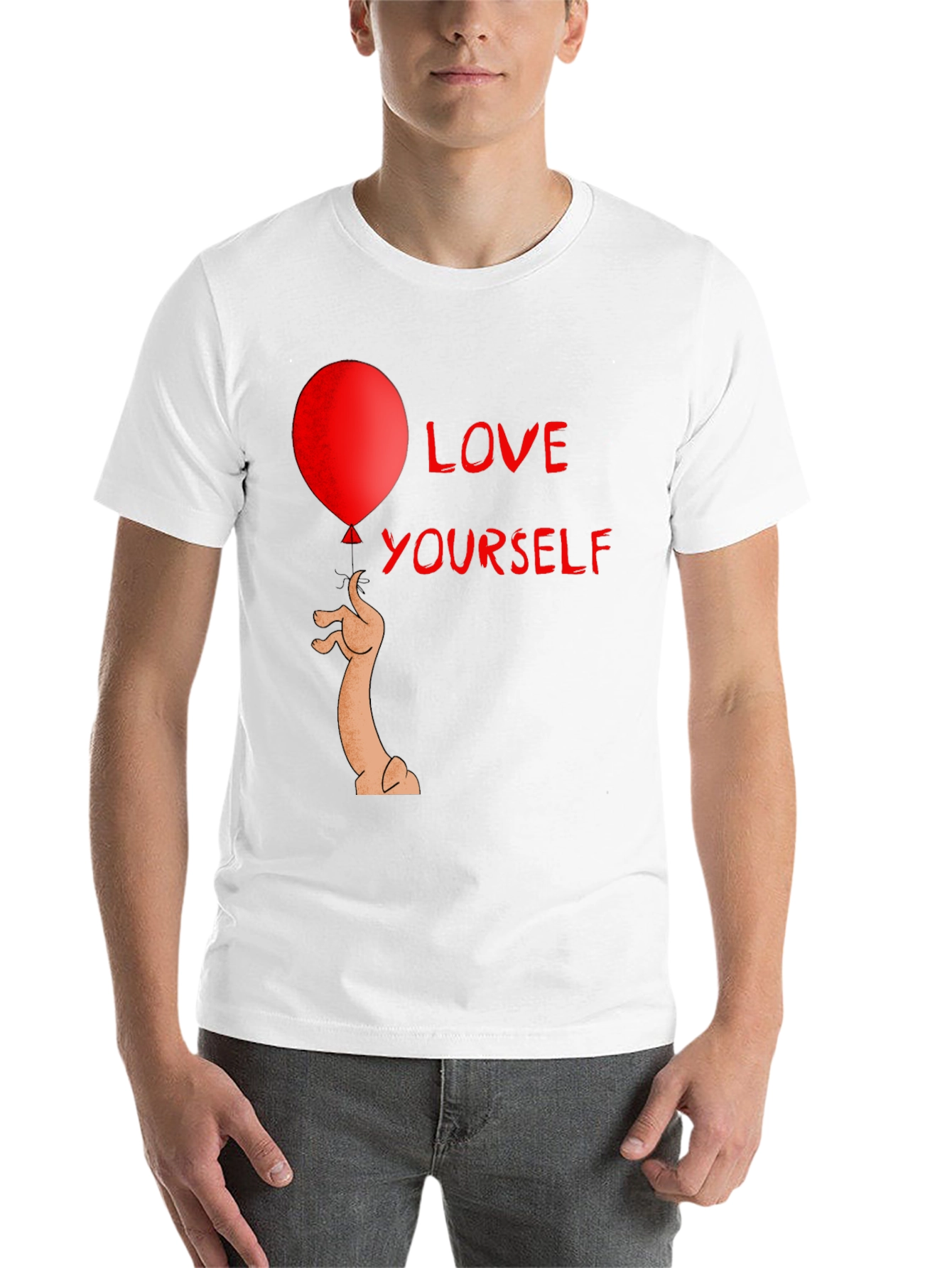 Black Love Yourself Balloon T-Shirt Funny Graphic Tee view 14