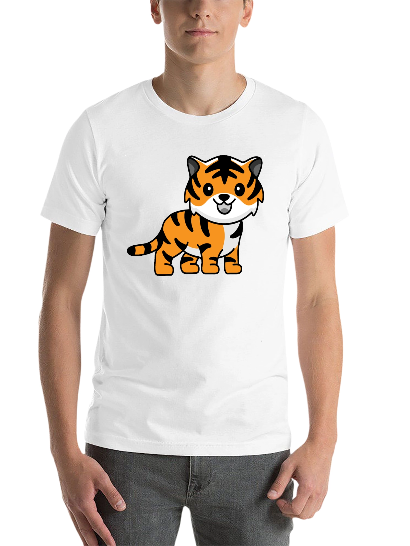 Black Cute Tiger Graphic Tee - Black view 14