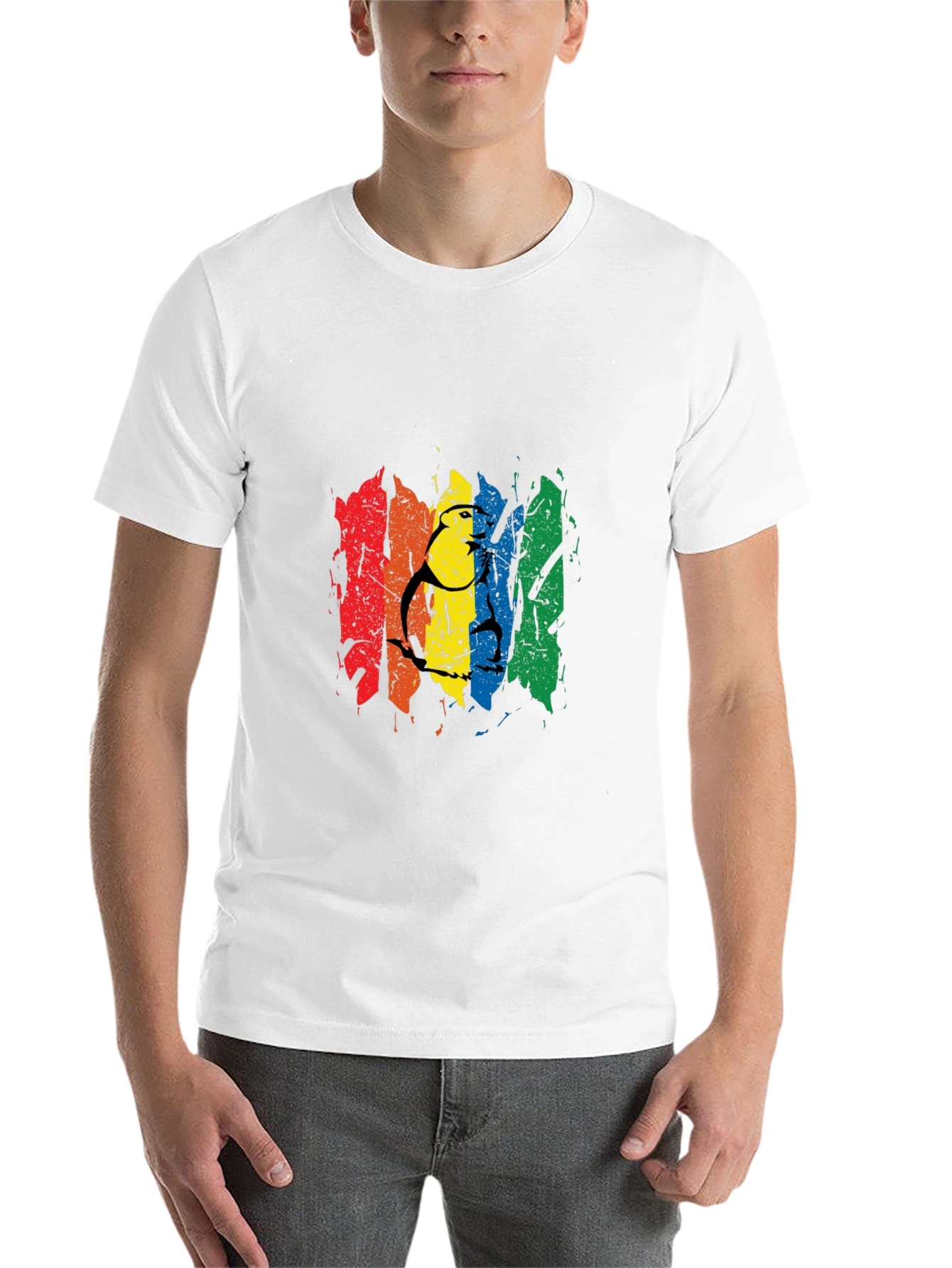 Black Rainbow Pride Graphic Tee - Men's Black T-Shirt view 14