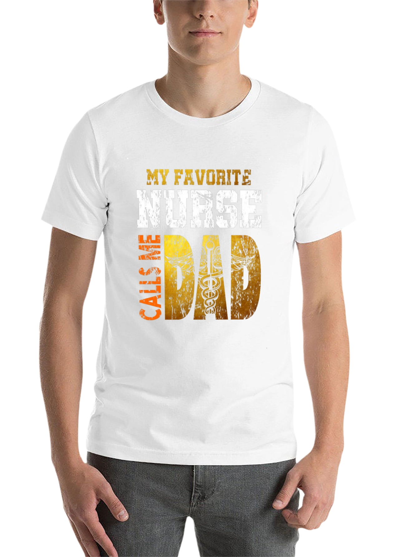 Black My Favorite Nurse Calls Me Dad Graphic T-Shirt view 14